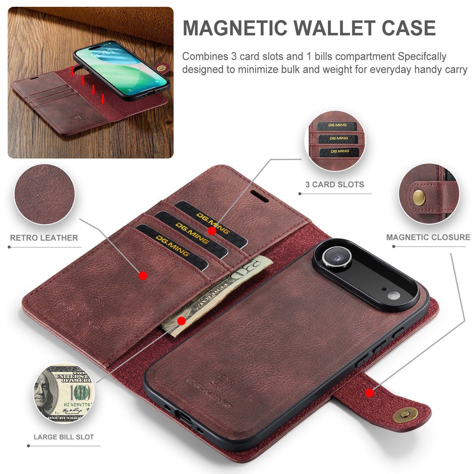 Cartera Magnet Wallet iPhone 17 Air Red