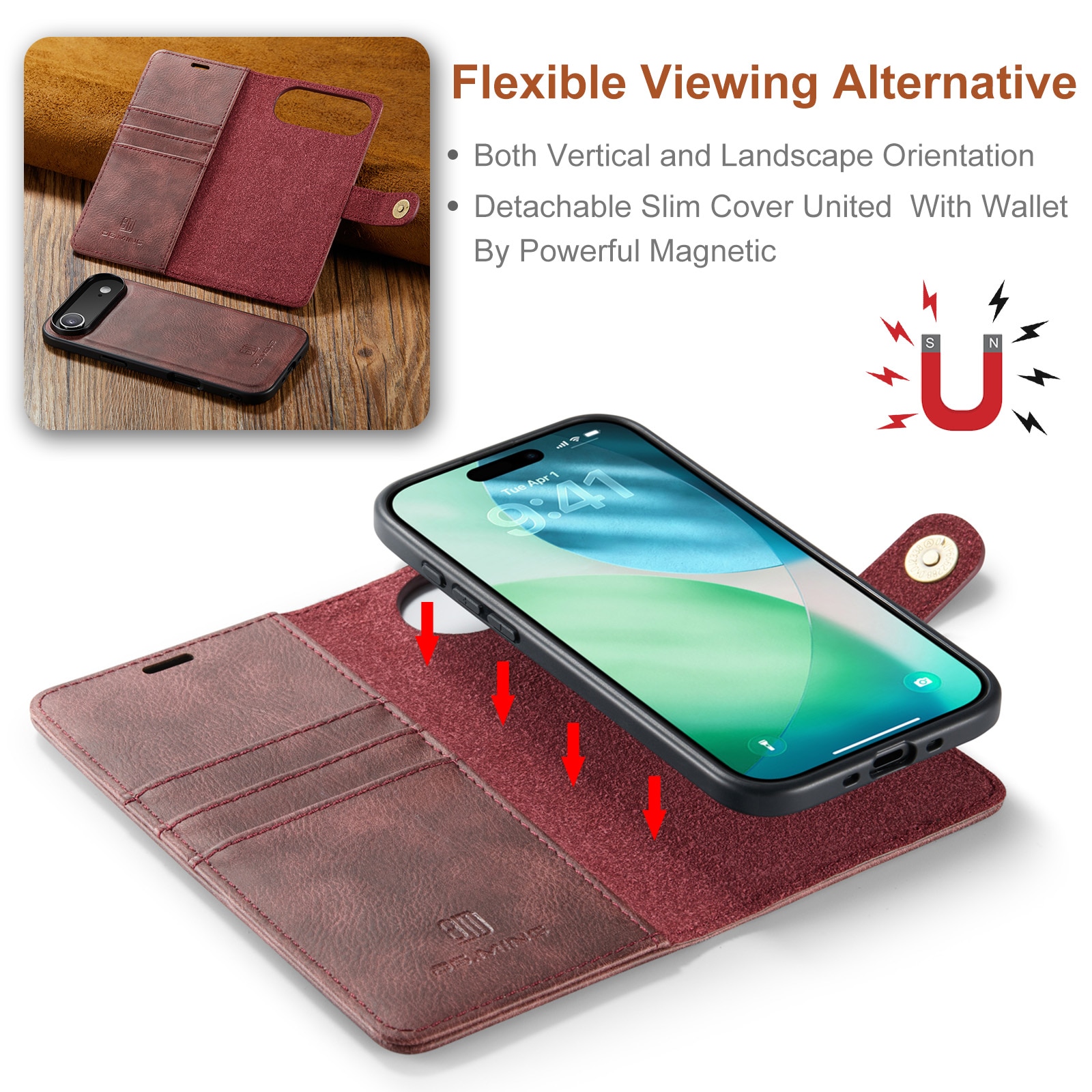 Cartera Magnet Wallet iPhone 17 Air Red