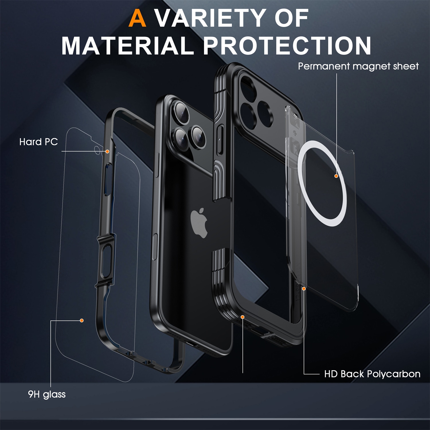 Premium Funda Full Protection iPhone 17 Pro Max Black