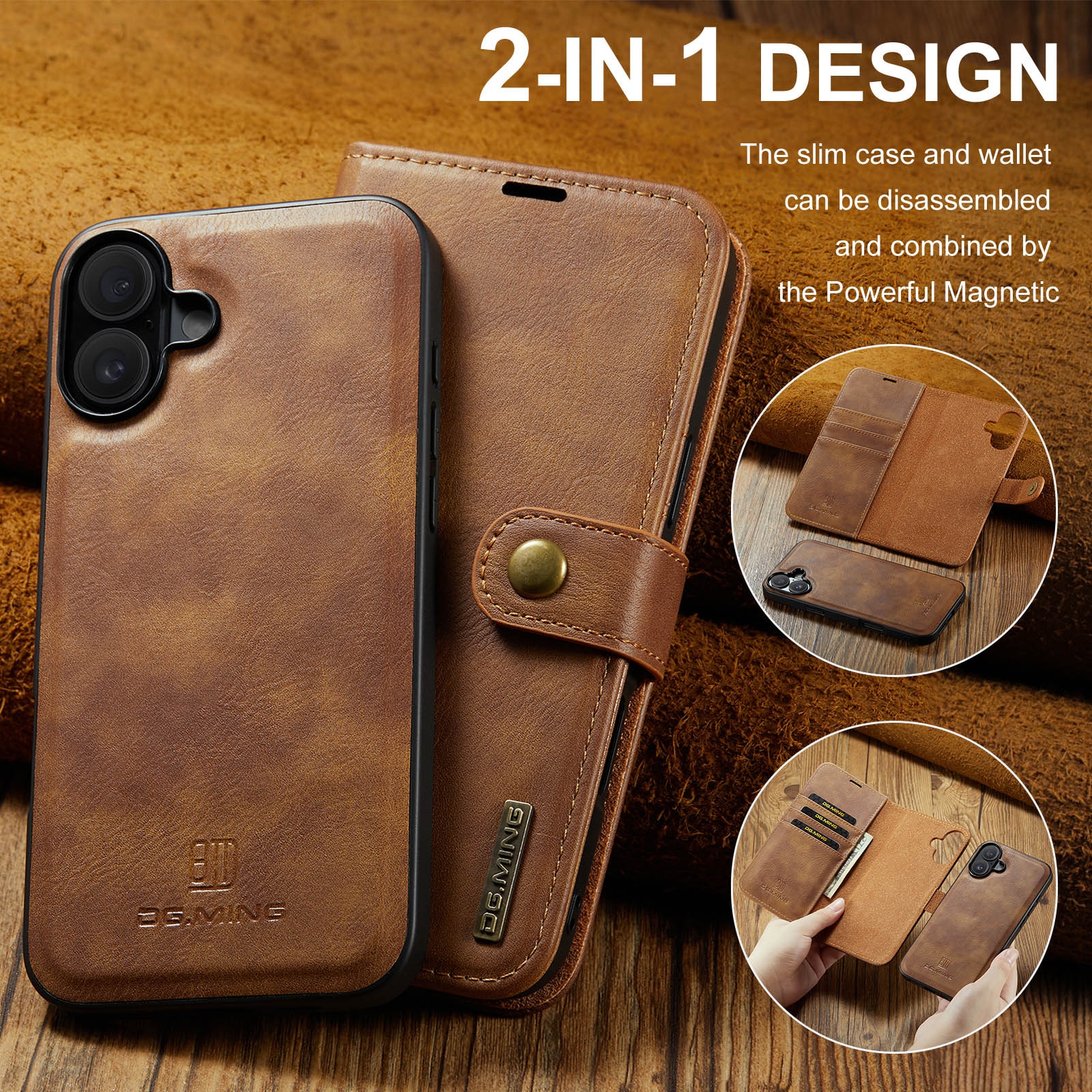 Cartera Magnet Wallet iPhone 17 Cognac