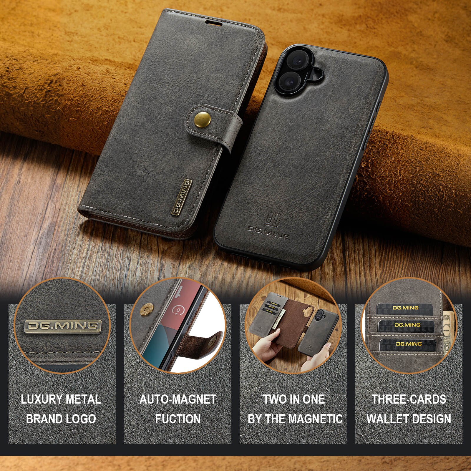 Cartera Magnet Wallet iPhone 17 Brown