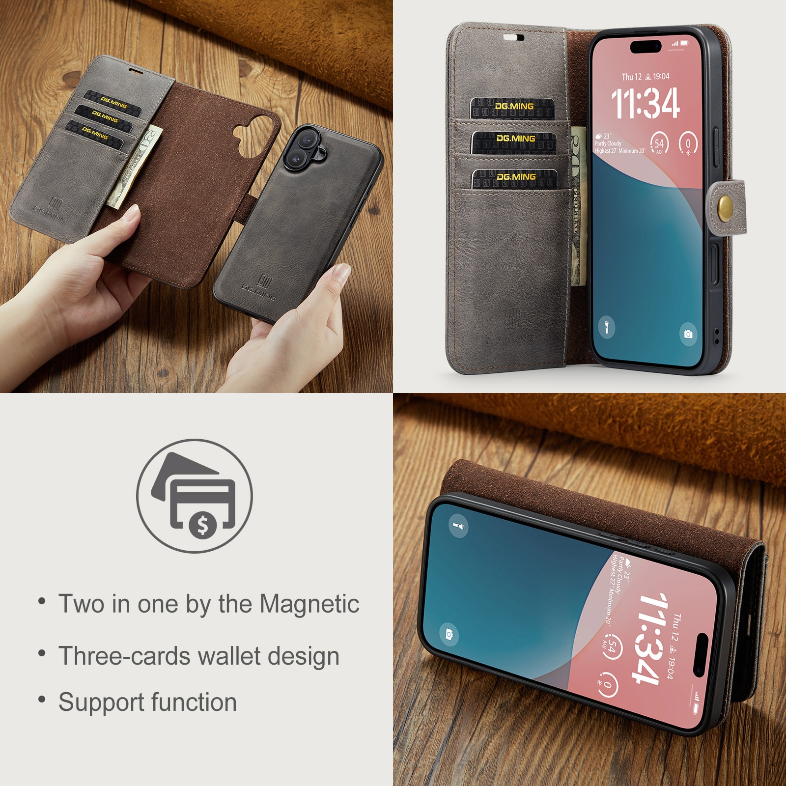 Cartera Magnet Wallet iPhone 17 Brown