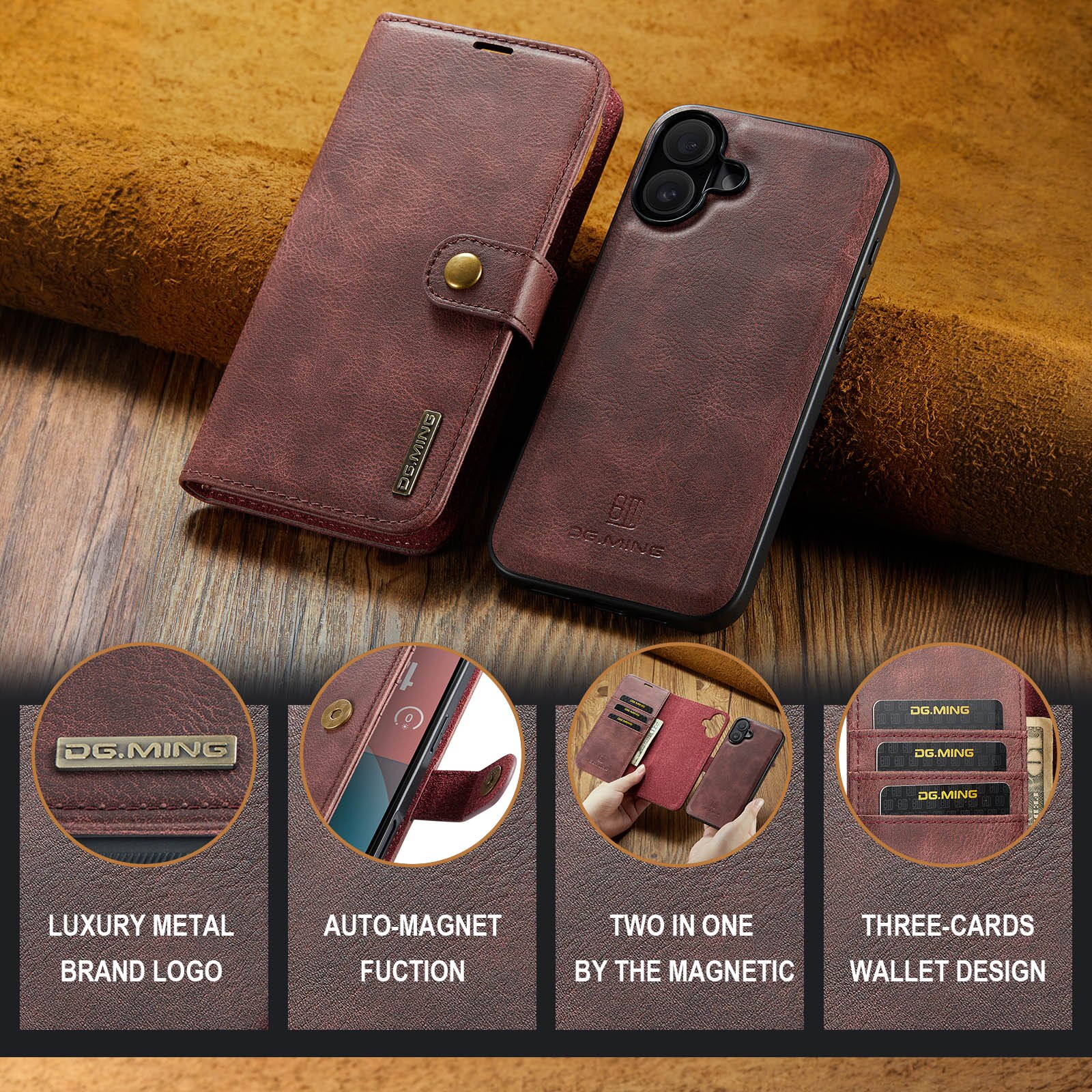 Cartera Magnet Wallet iPhone 17 Red