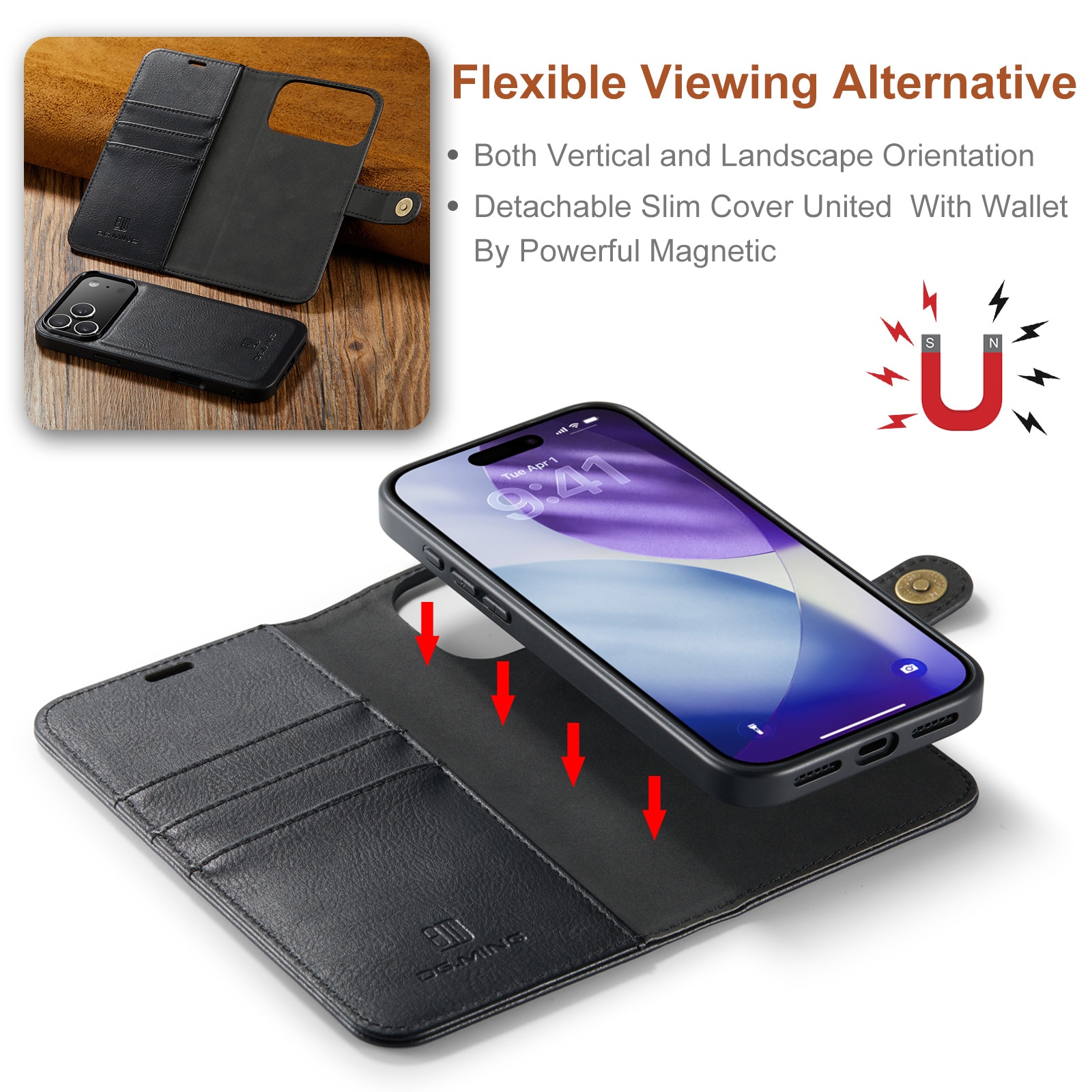 Cartera Magnet Wallet iPhone 17 Pro Black