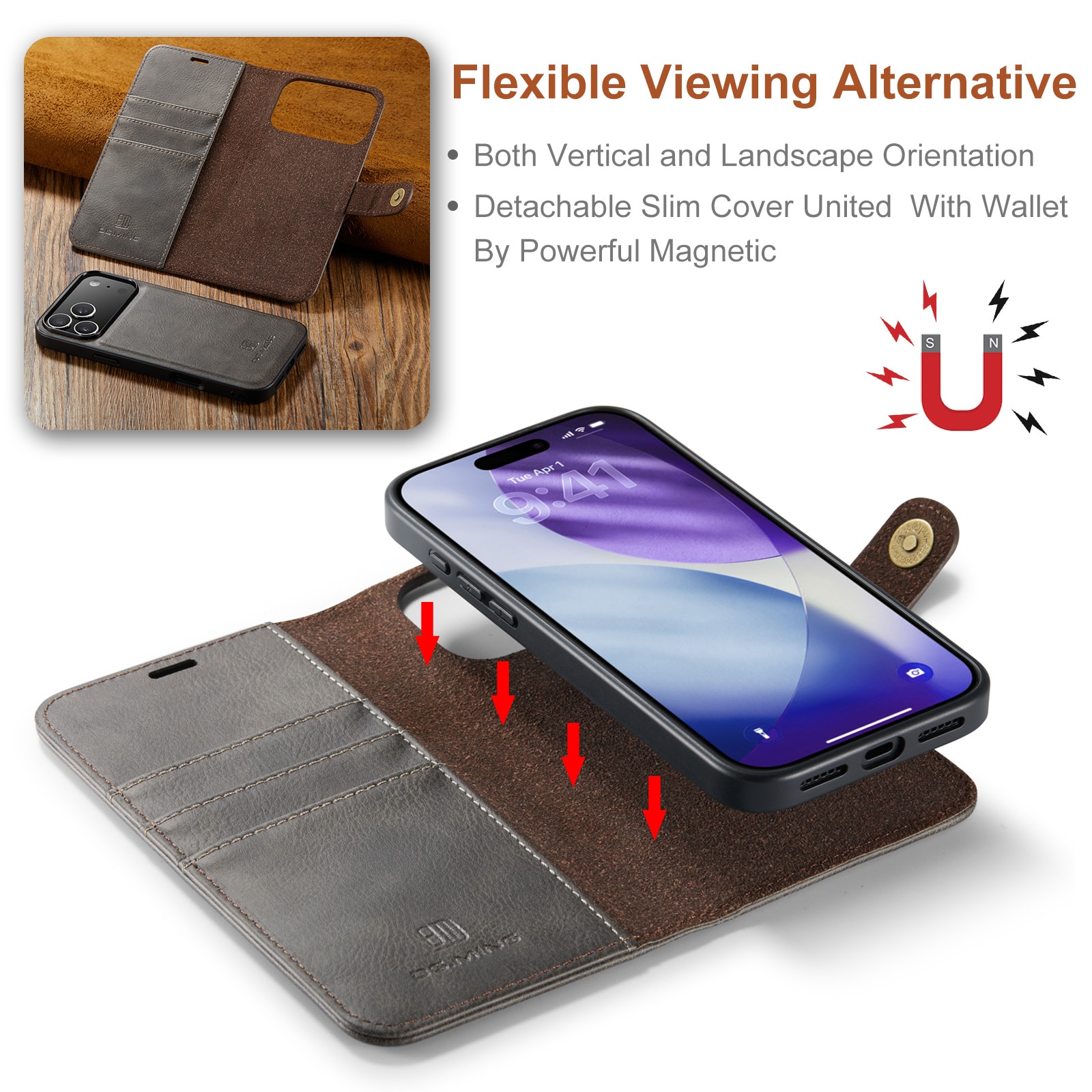 Cartera Magnet Wallet iPhone 17 Pro Brown