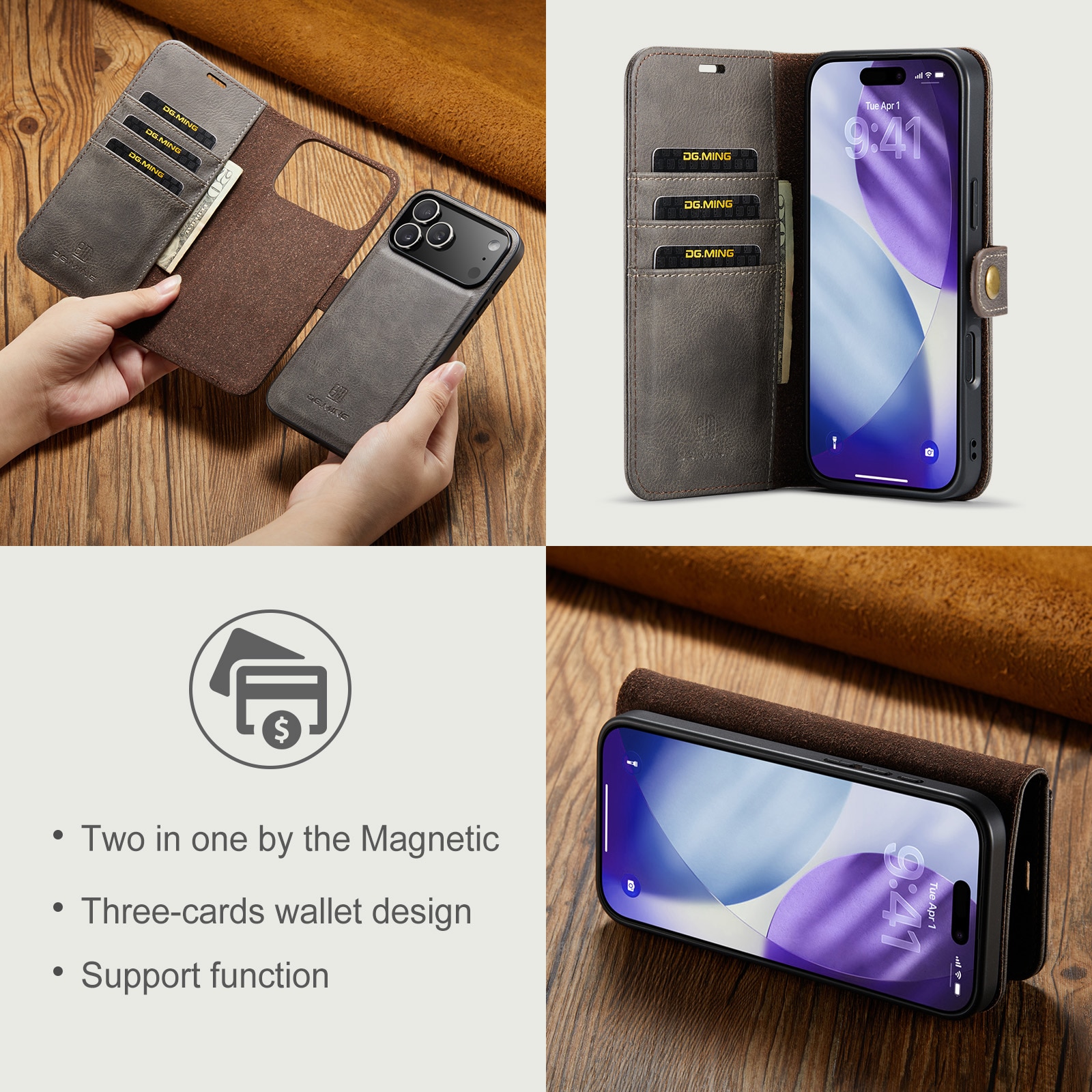 Cartera Magnet Wallet iPhone 17 Pro Brown