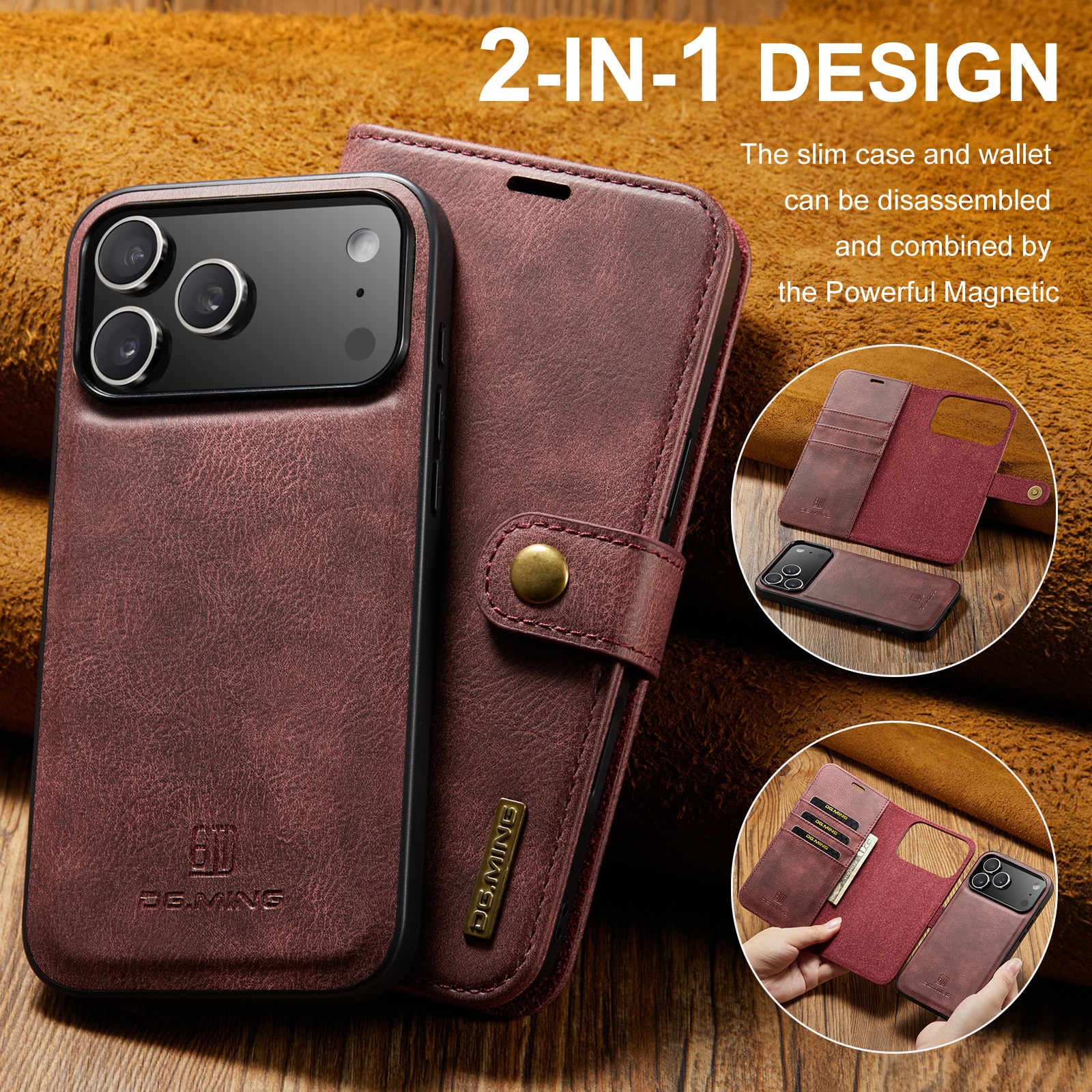 Cartera Magnet Wallet iPhone 17 Pro Max Red