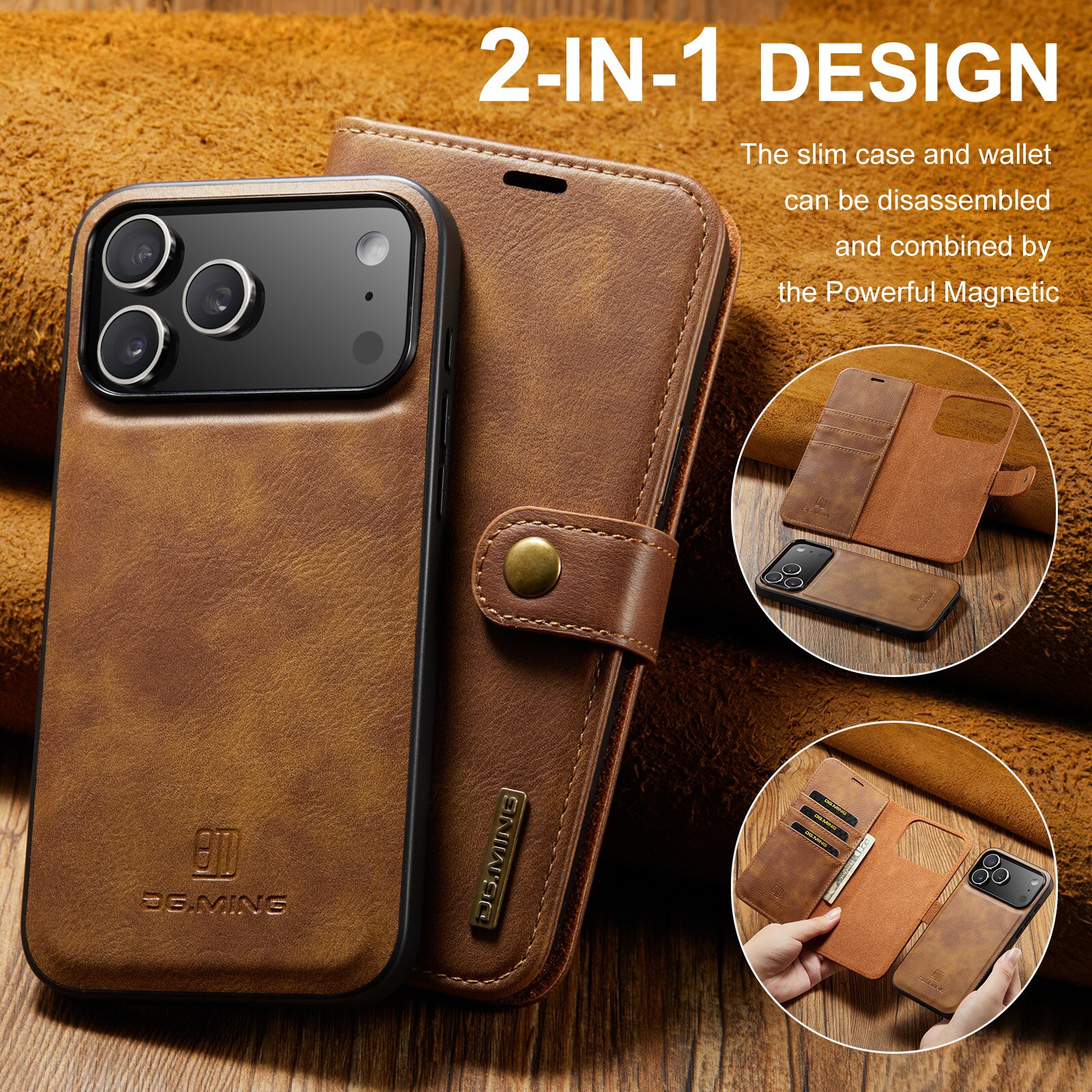 Cartera Magnet Wallet iPhone 17 Pro Max Cognac