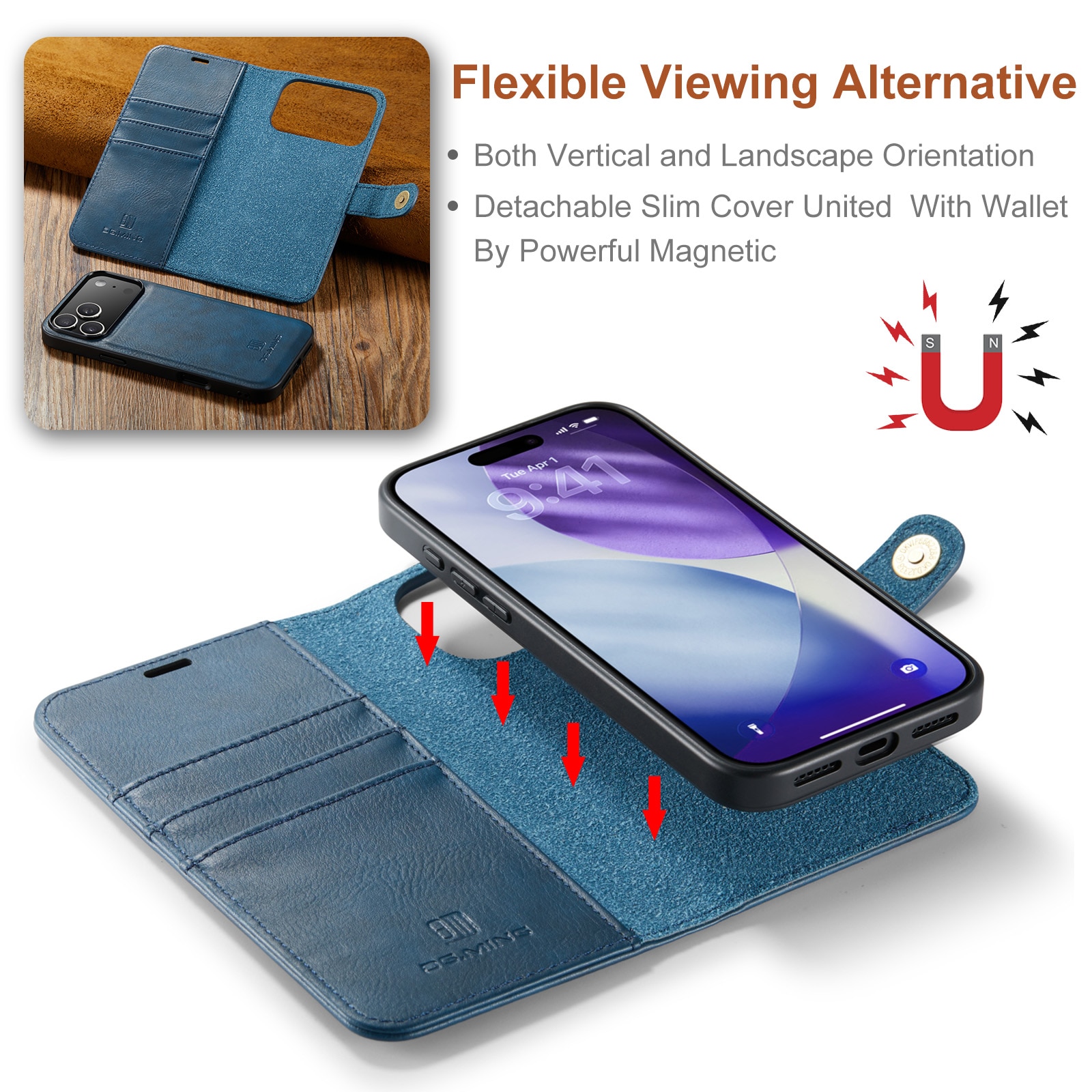 Cartera Magnet Wallet iPhone 17 Pro Max Blue