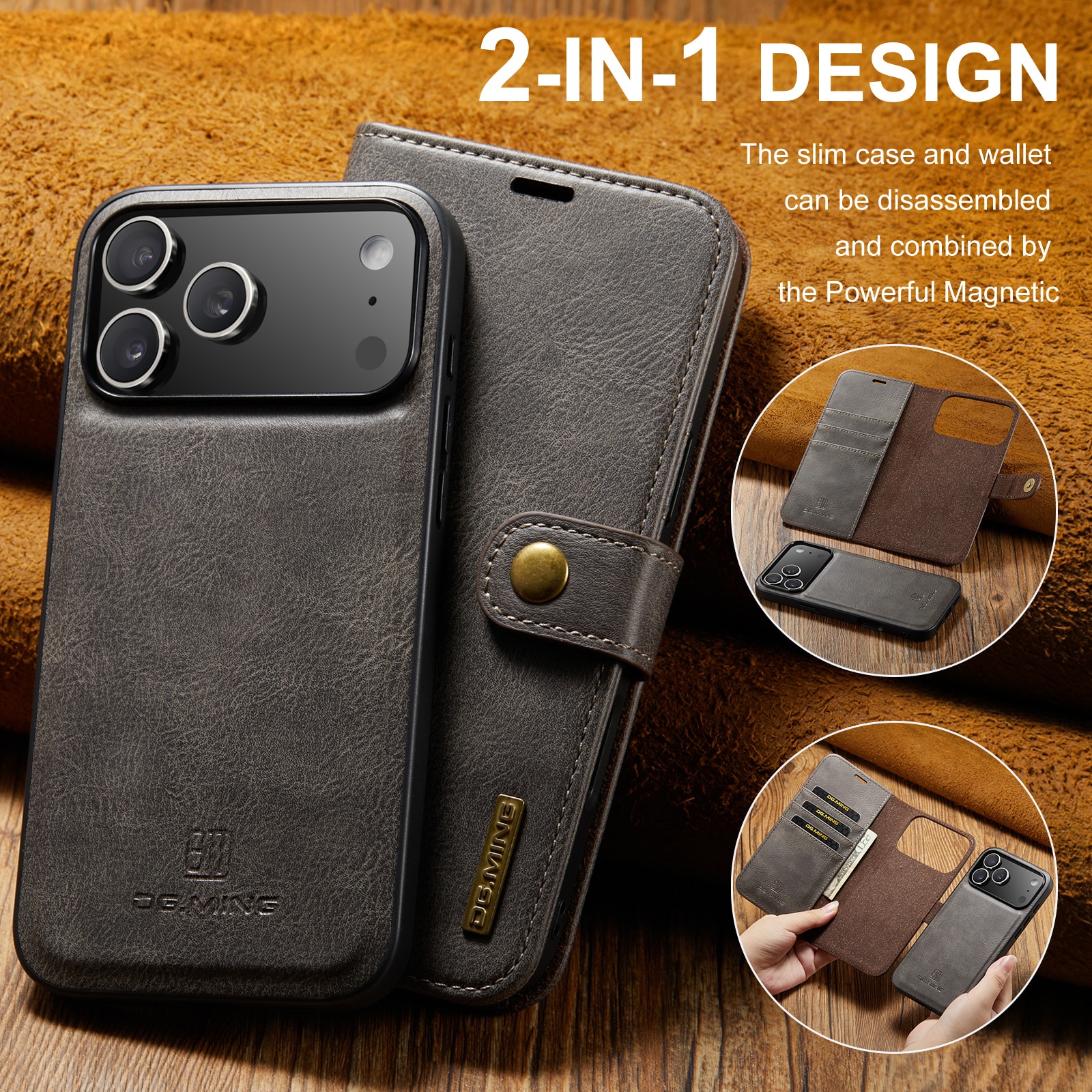 Cartera Magnet Wallet iPhone 17 Pro Max Brown