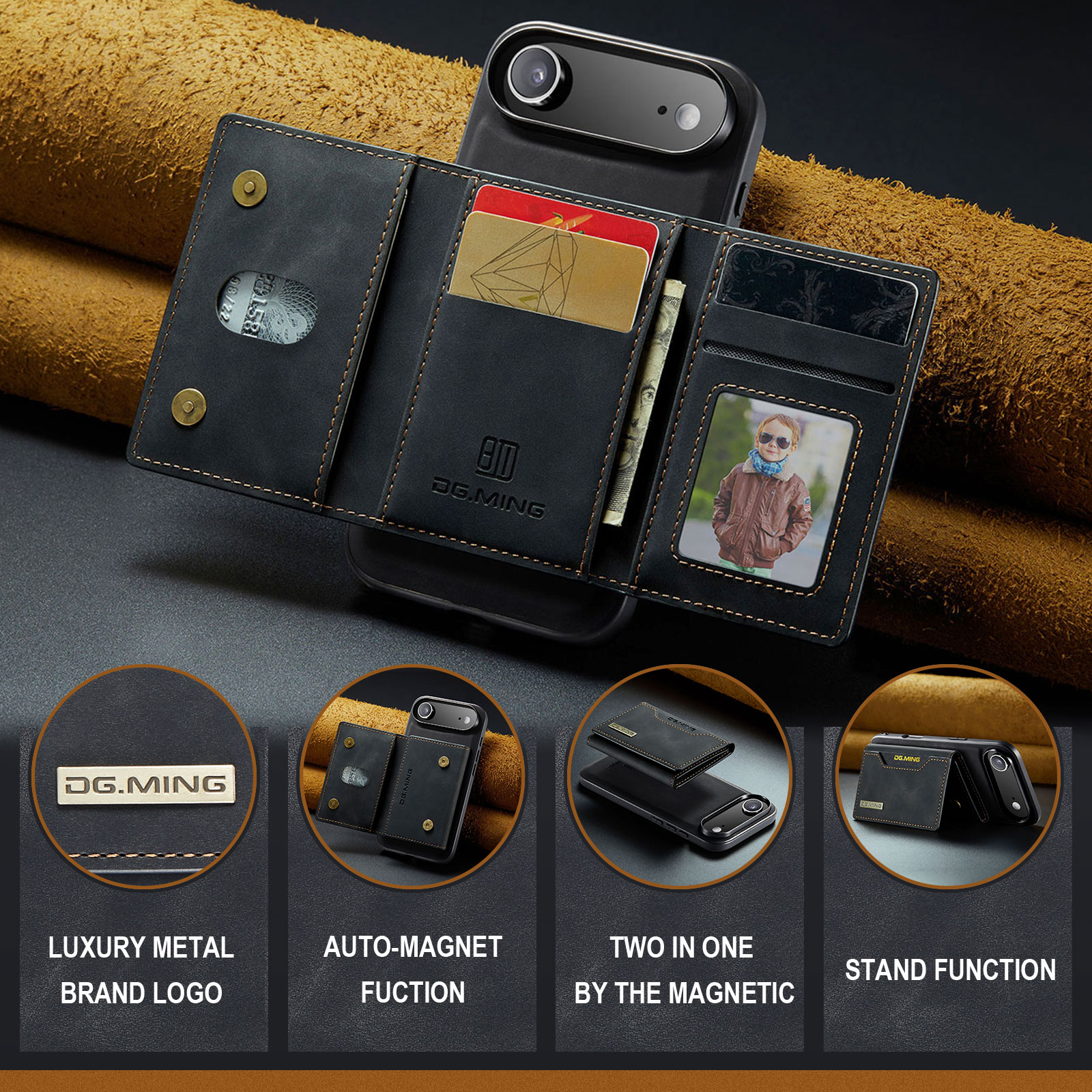 Funda Magnetic Card Slot iPhone 17 Air Negro