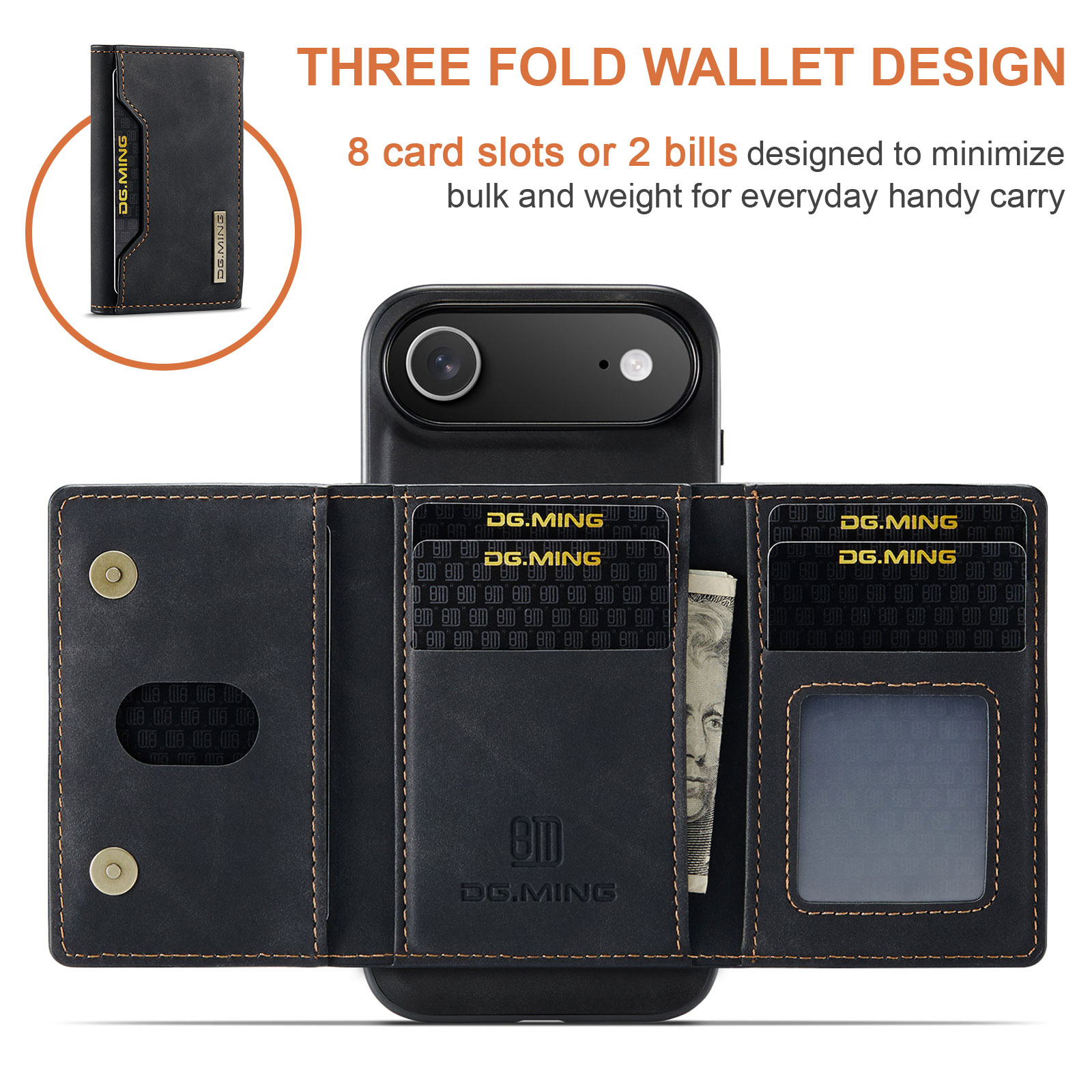 Funda Magnetic Card Slot iPhone 17 Air Negro