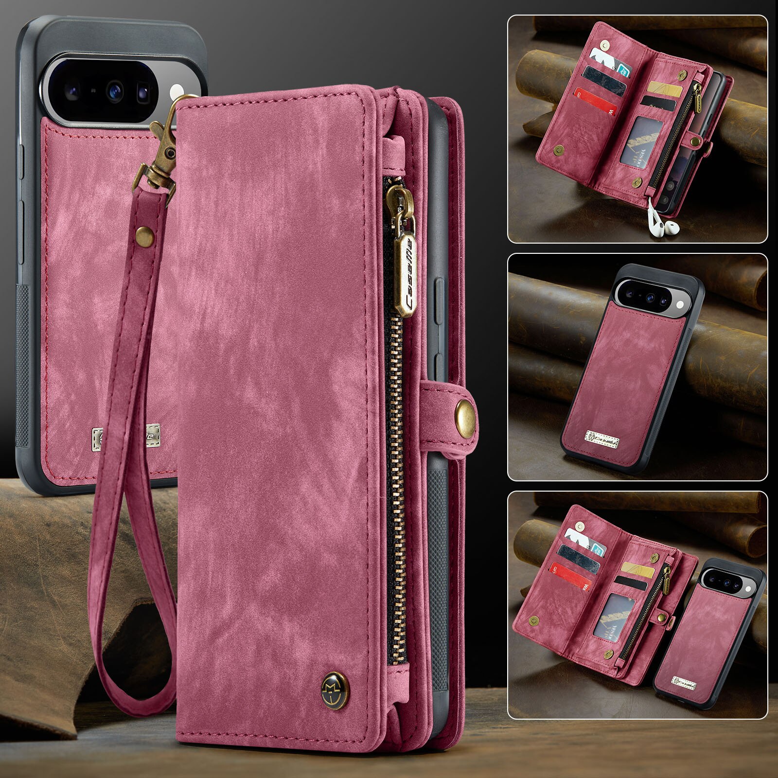 Cartera Multi-Slot Google Pixel 10 Pro Rojo