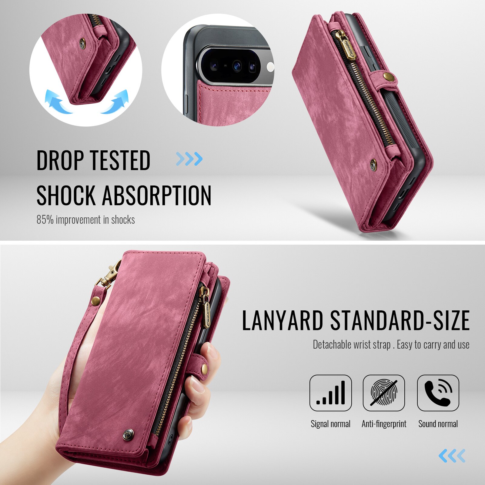Cartera Multi-Slot Google Pixel 10 Pro Rojo