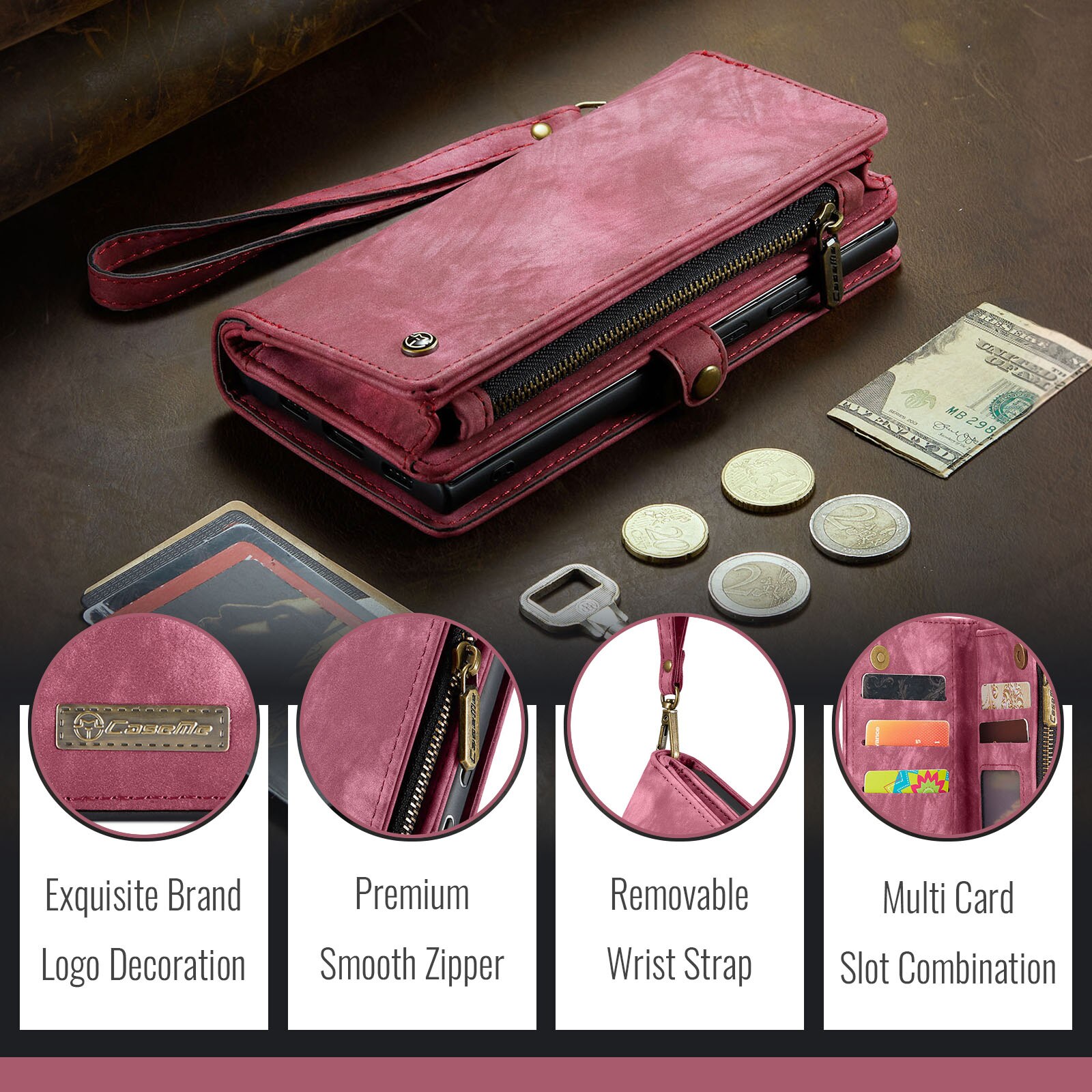 Cartera Multi-Slot Google Pixel 10 Pro Rojo