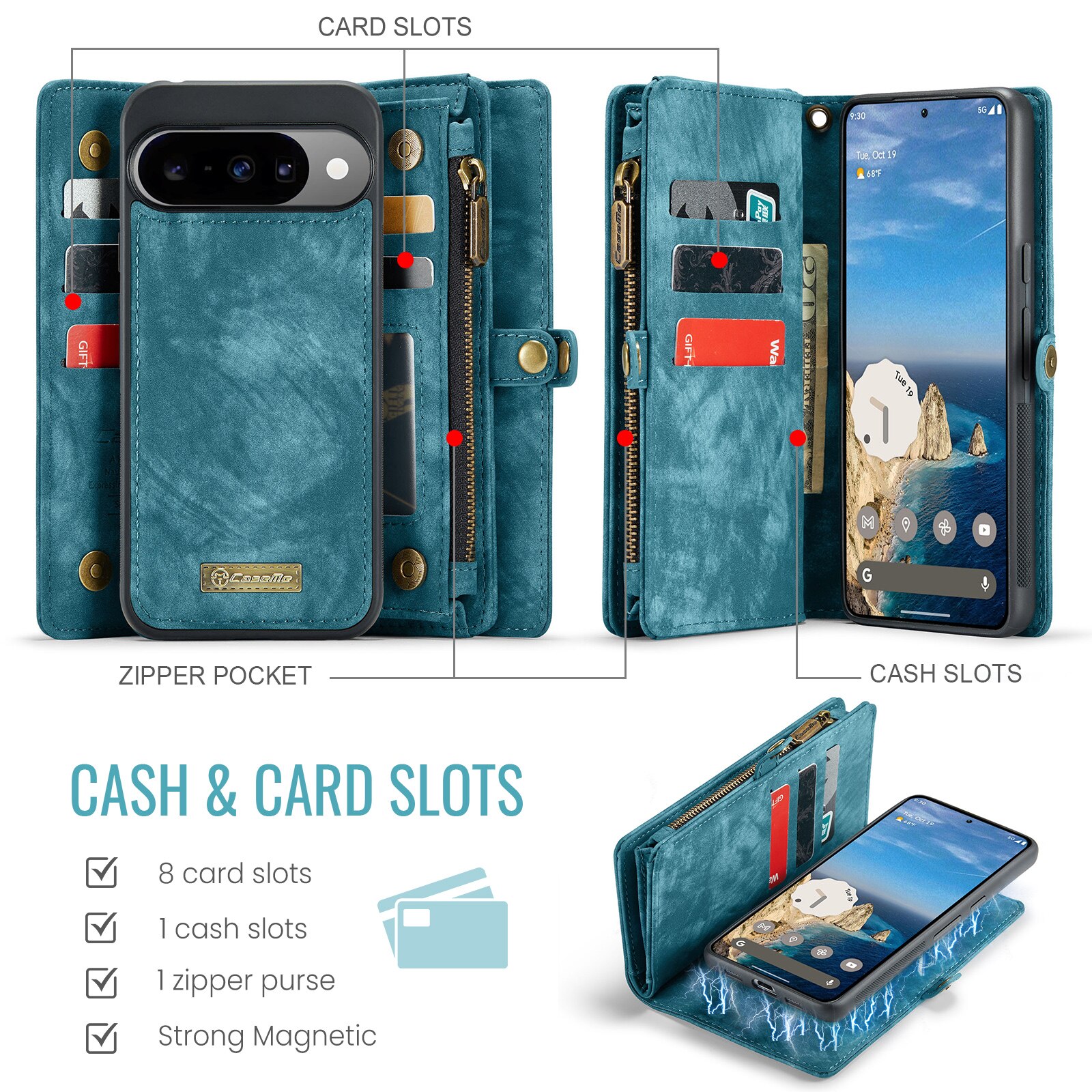 Cartera Multi-Slot Google Pixel 10 Azul