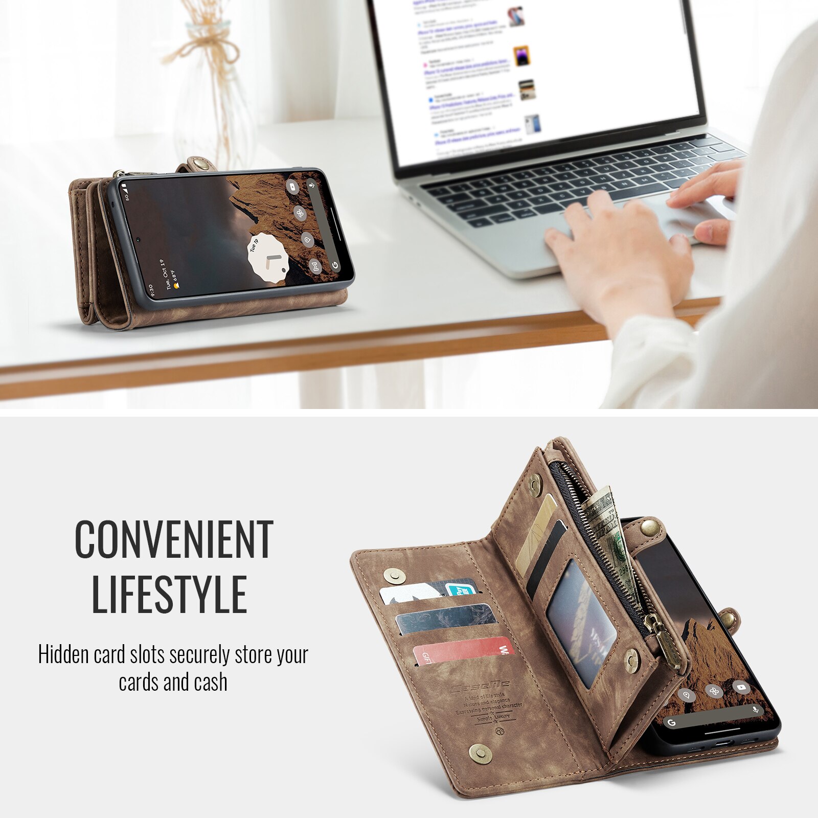 Cartera Multi-Slot Google Pixel 10 Marrón