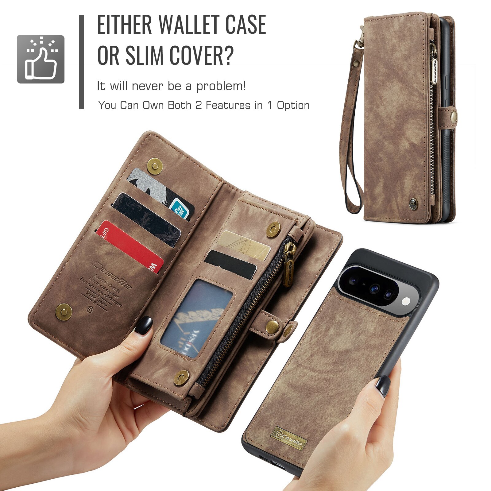 Cartera Multi-Slot Google Pixel 10 Marrón