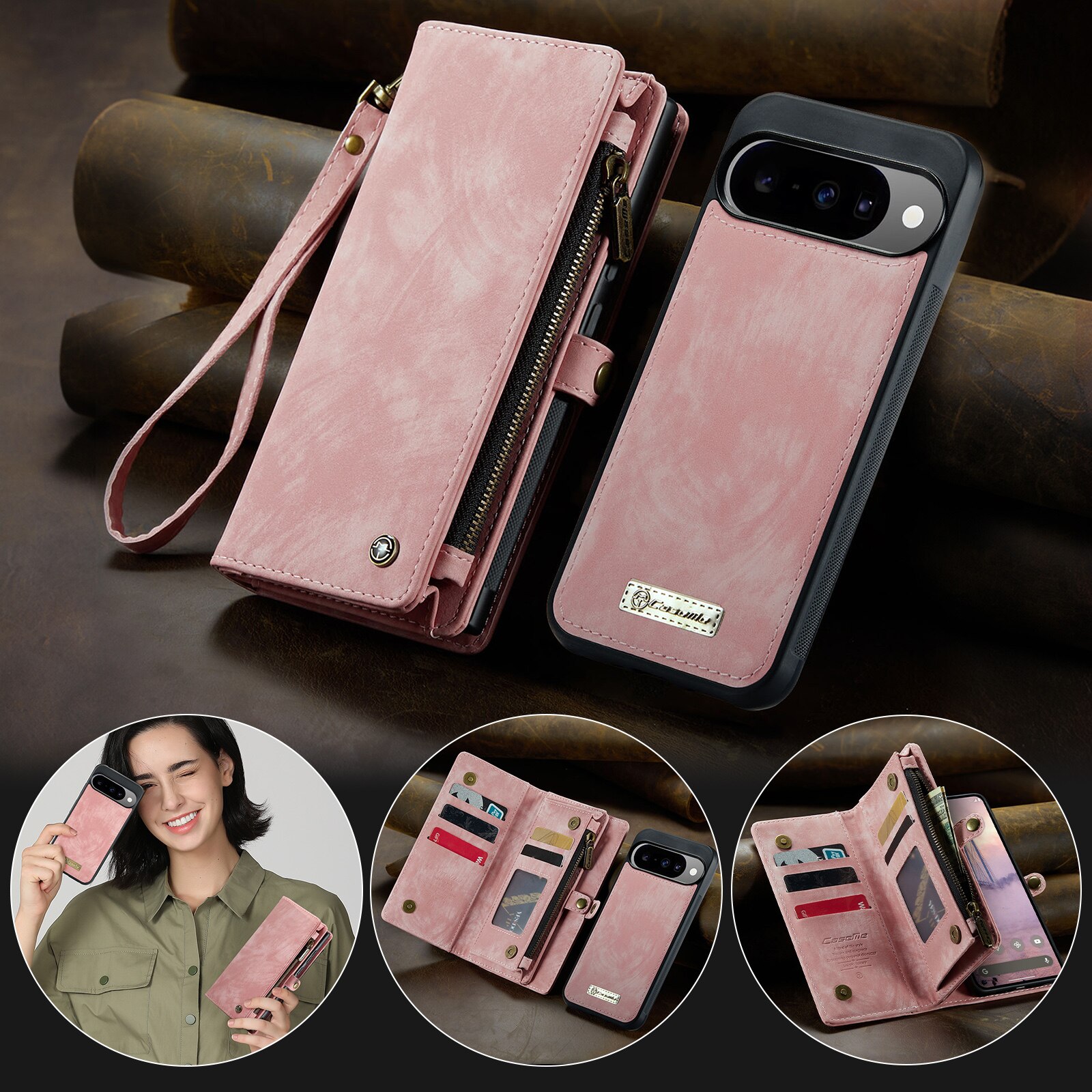 Cartera Multi-Slot Google Pixel 10 Rosa