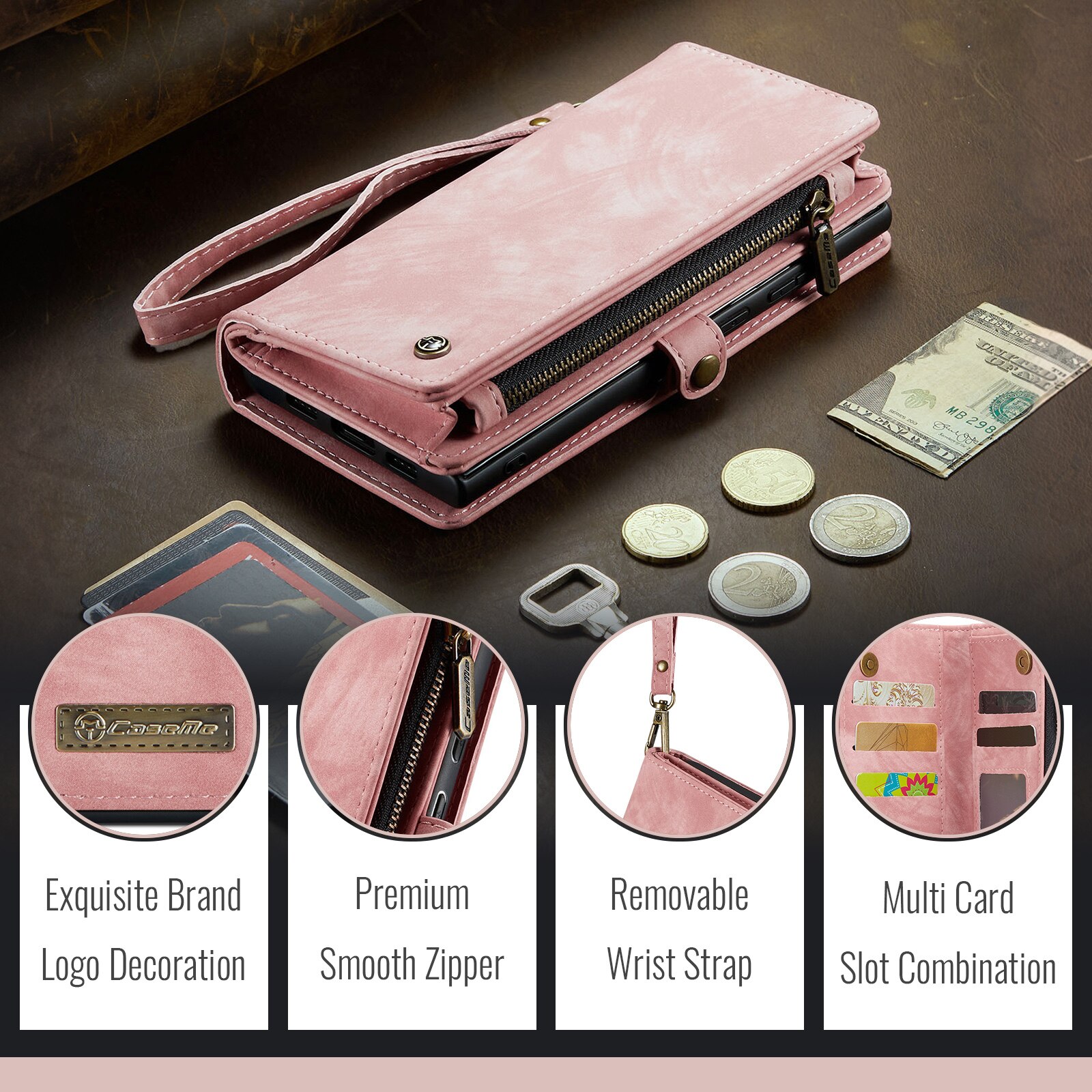 Cartera Multi-Slot Google Pixel 10 Rosa