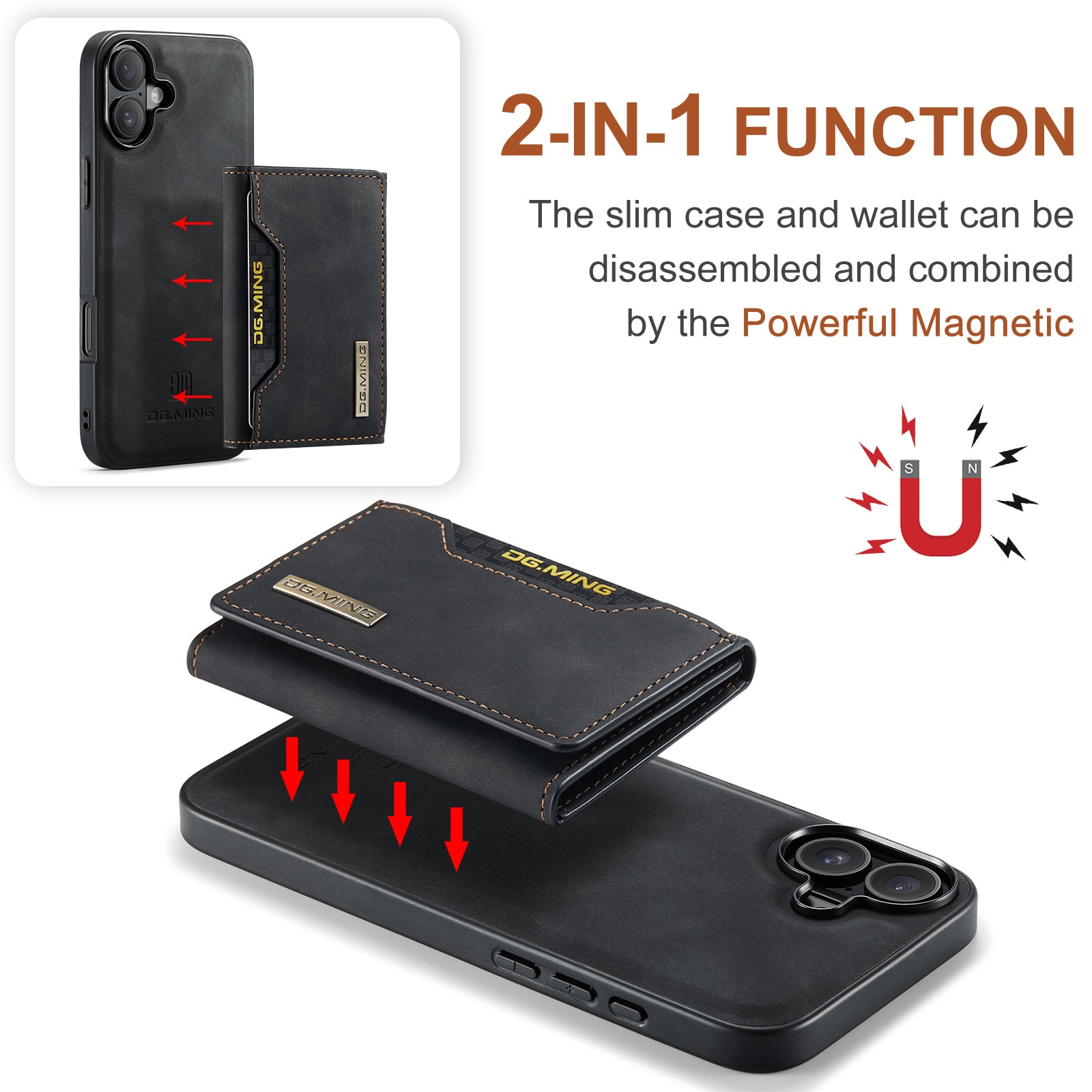 Funda Magnetic Card Slot iPhone 17 Negro