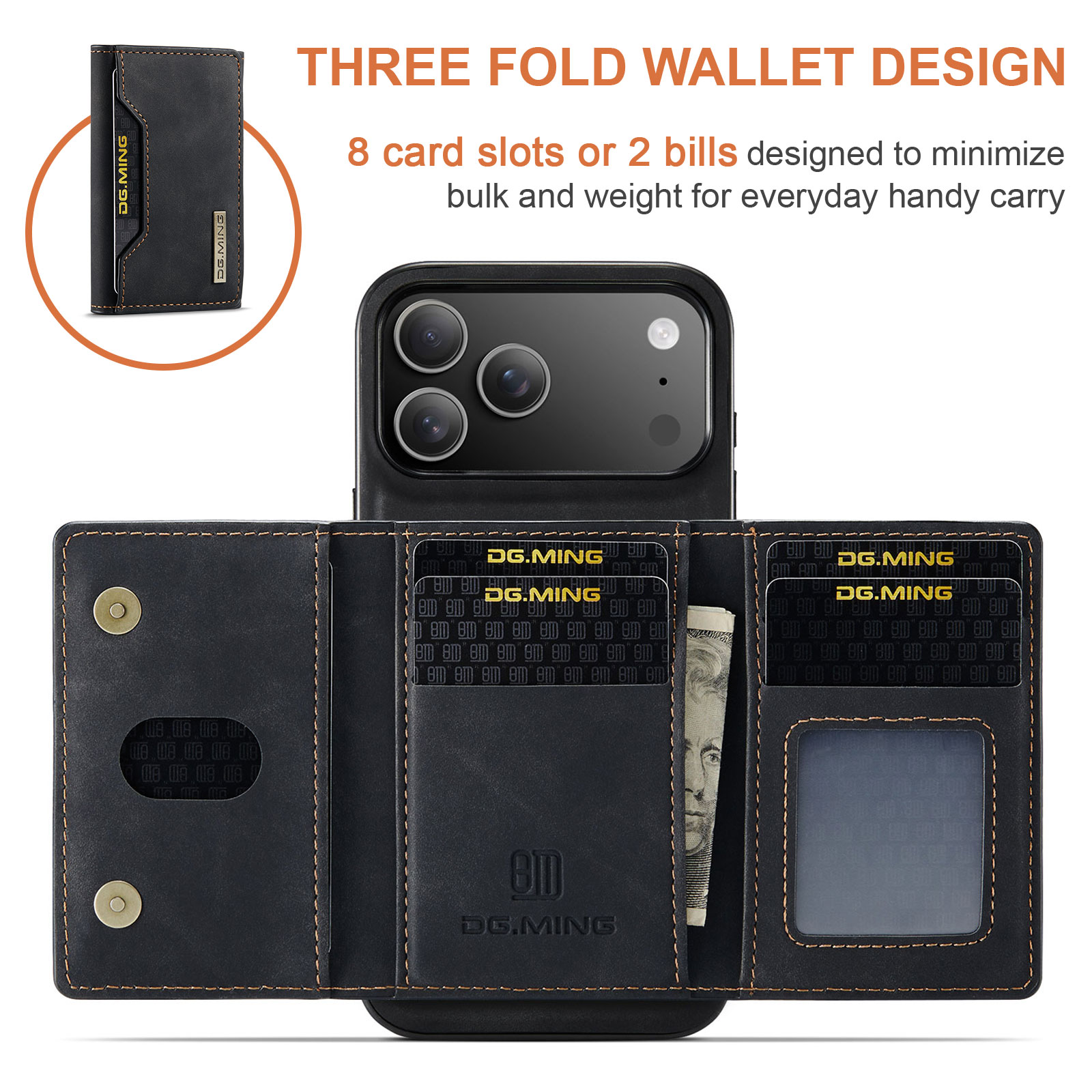 Funda Magnetic Card Slot iPhone 17 Pro Max Negro