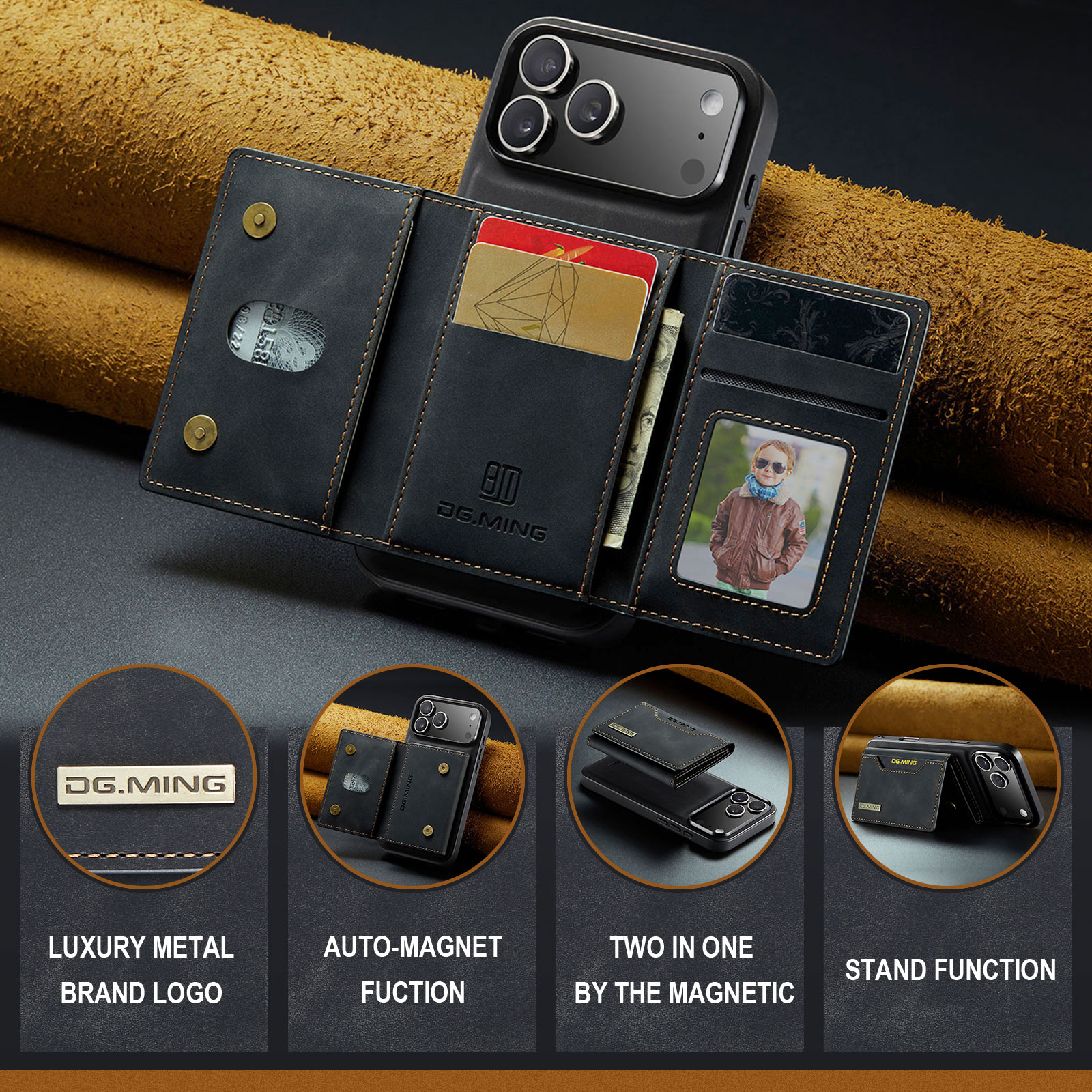 Funda Magnetic Card Slot iPhone 17 Pro Max Negro