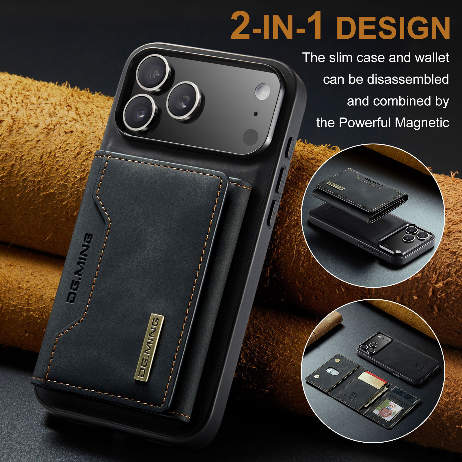 Funda Magnetic Card Slot iPhone 17 Pro Max Negro