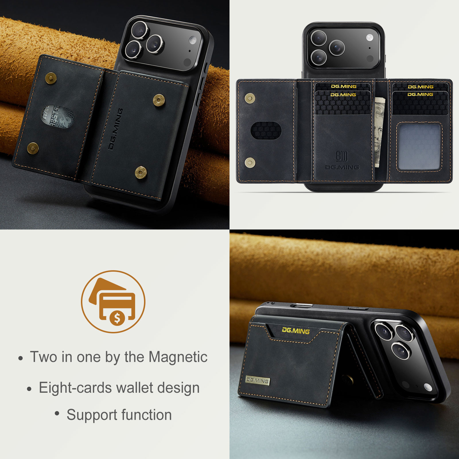 Funda Magnetic Card Slot iPhone 17 Pro Max Negro