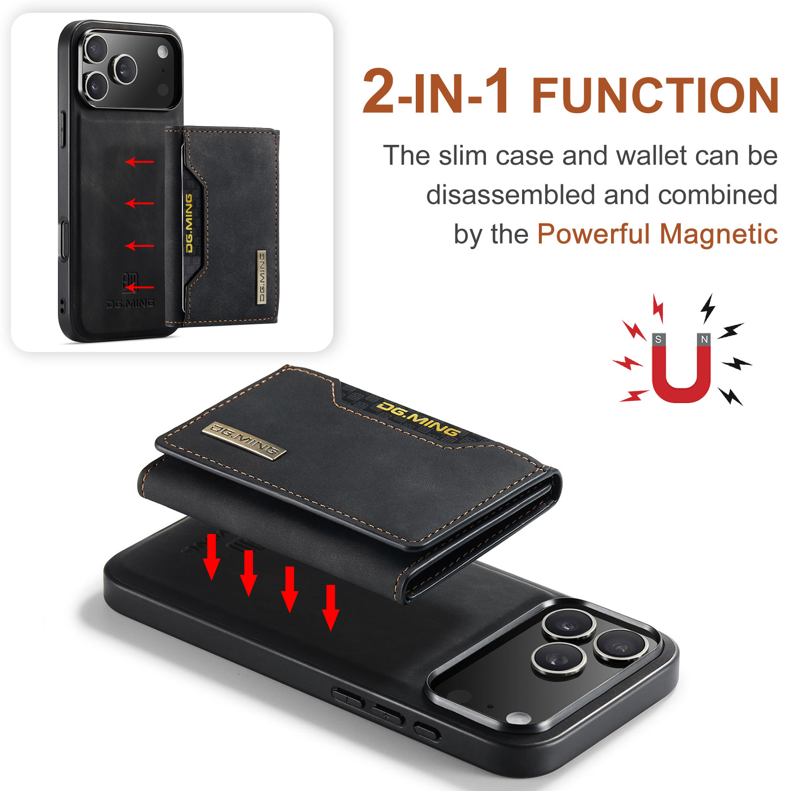 Funda Magnetic Card Slot iPhone 17 Pro Max Negro