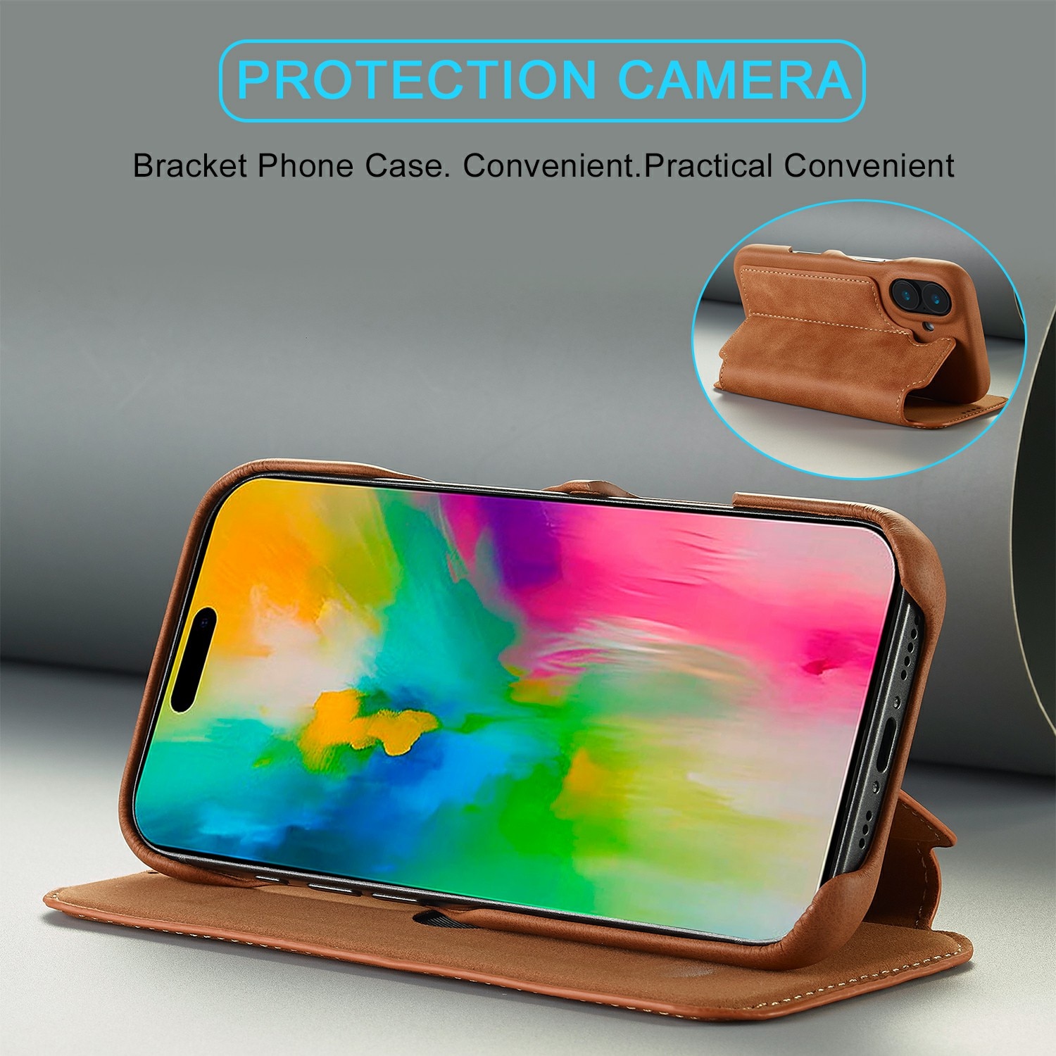 Funda delgada con solapa iPhone 17 Cognac