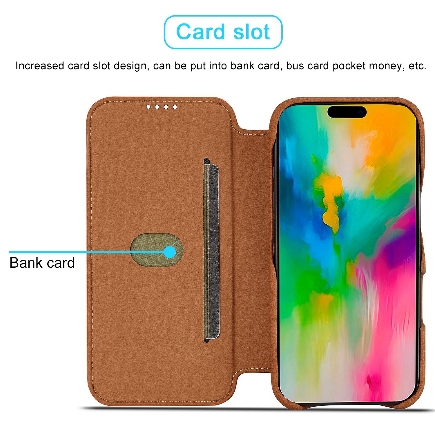 Funda delgada con solapa iPhone 17 Cognac