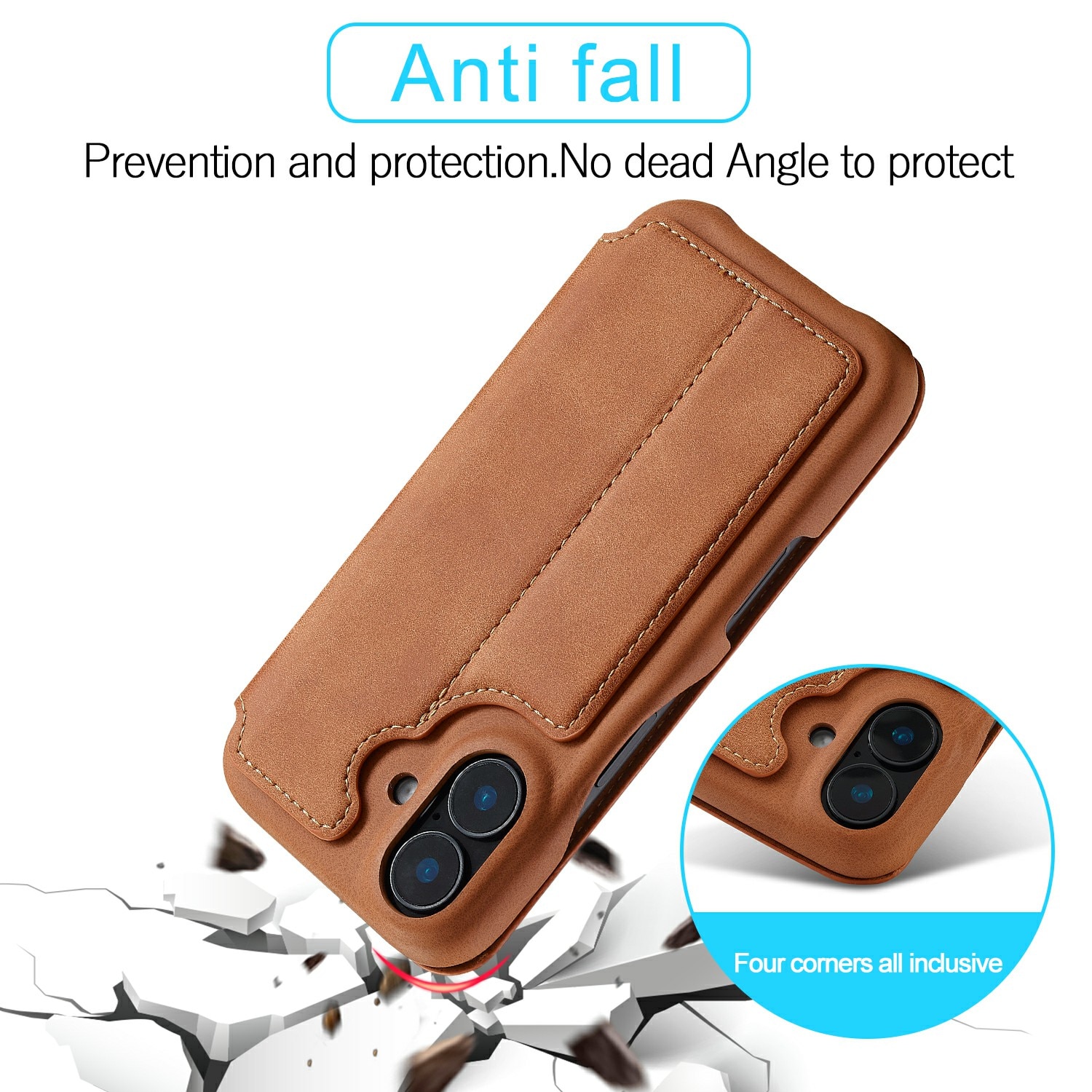 Funda delgada con solapa iPhone 17 Cognac