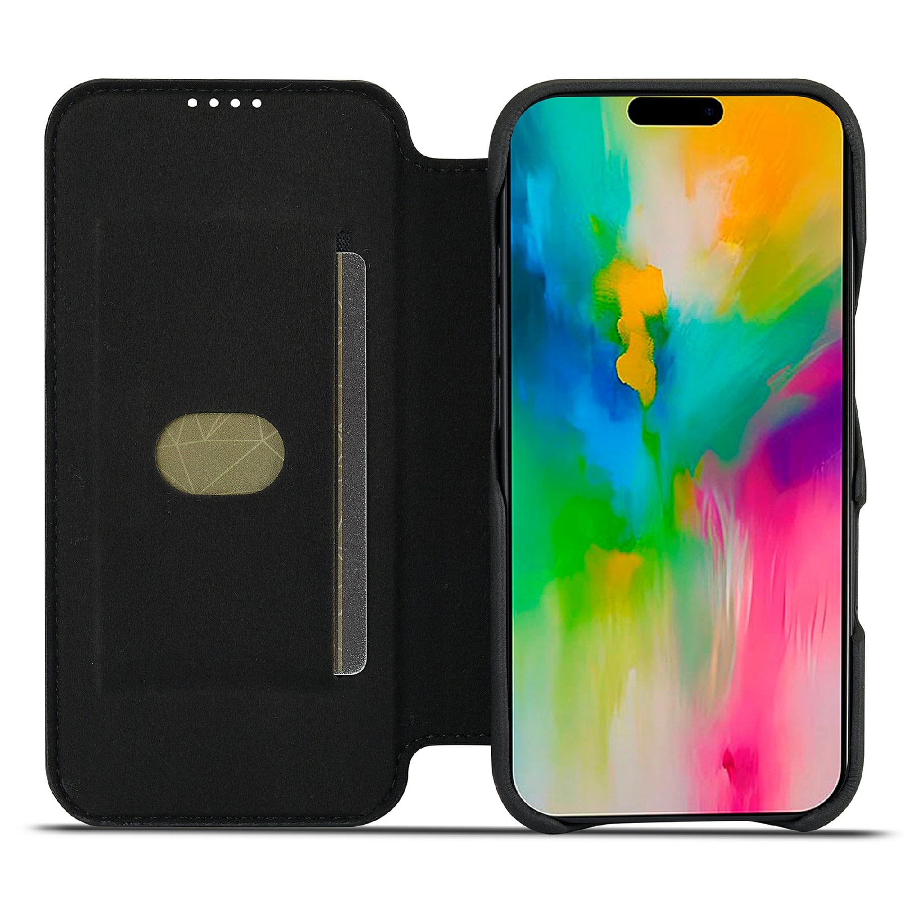 Funda delgada con solapa iPhone 17 negro