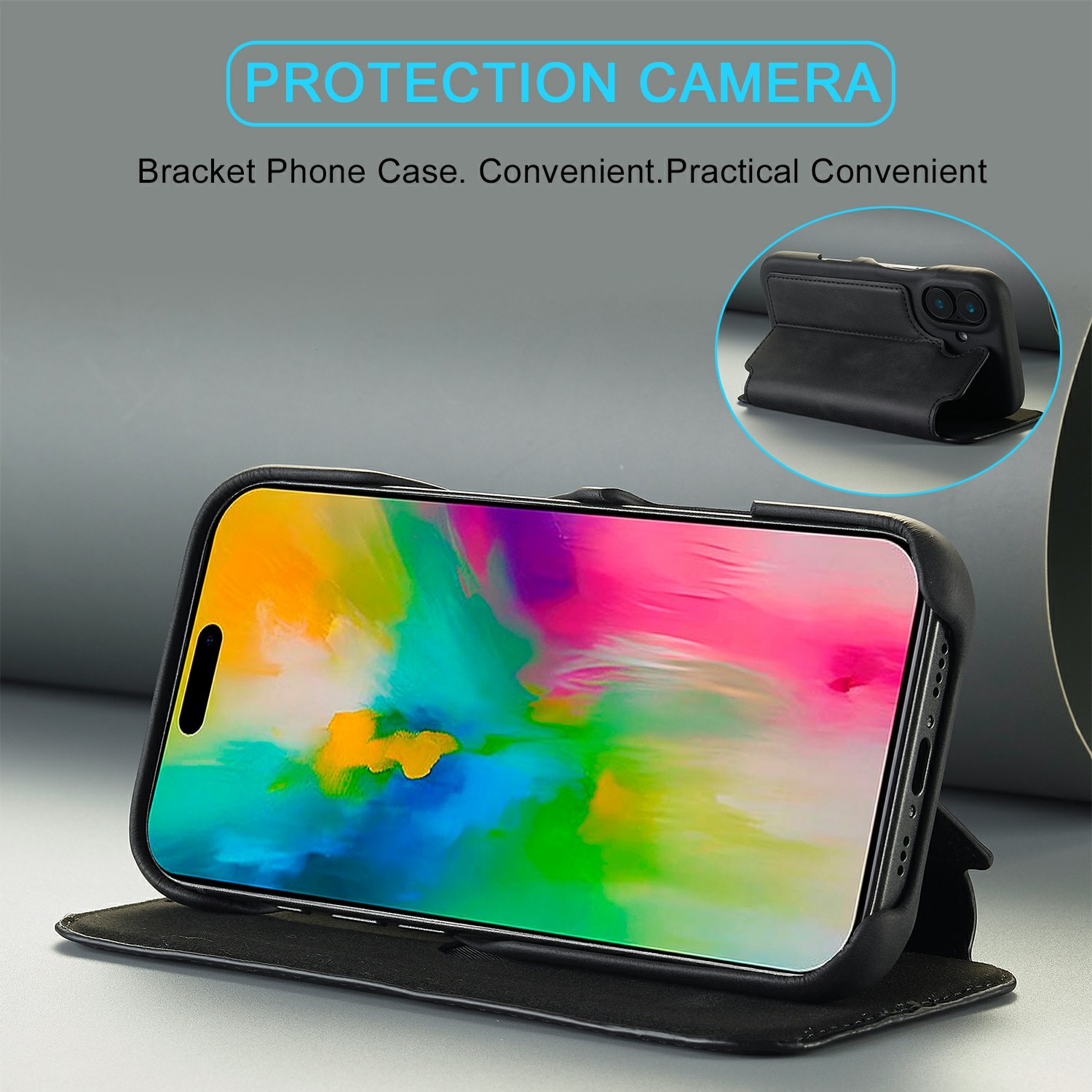 Funda delgada con solapa iPhone 17 negro