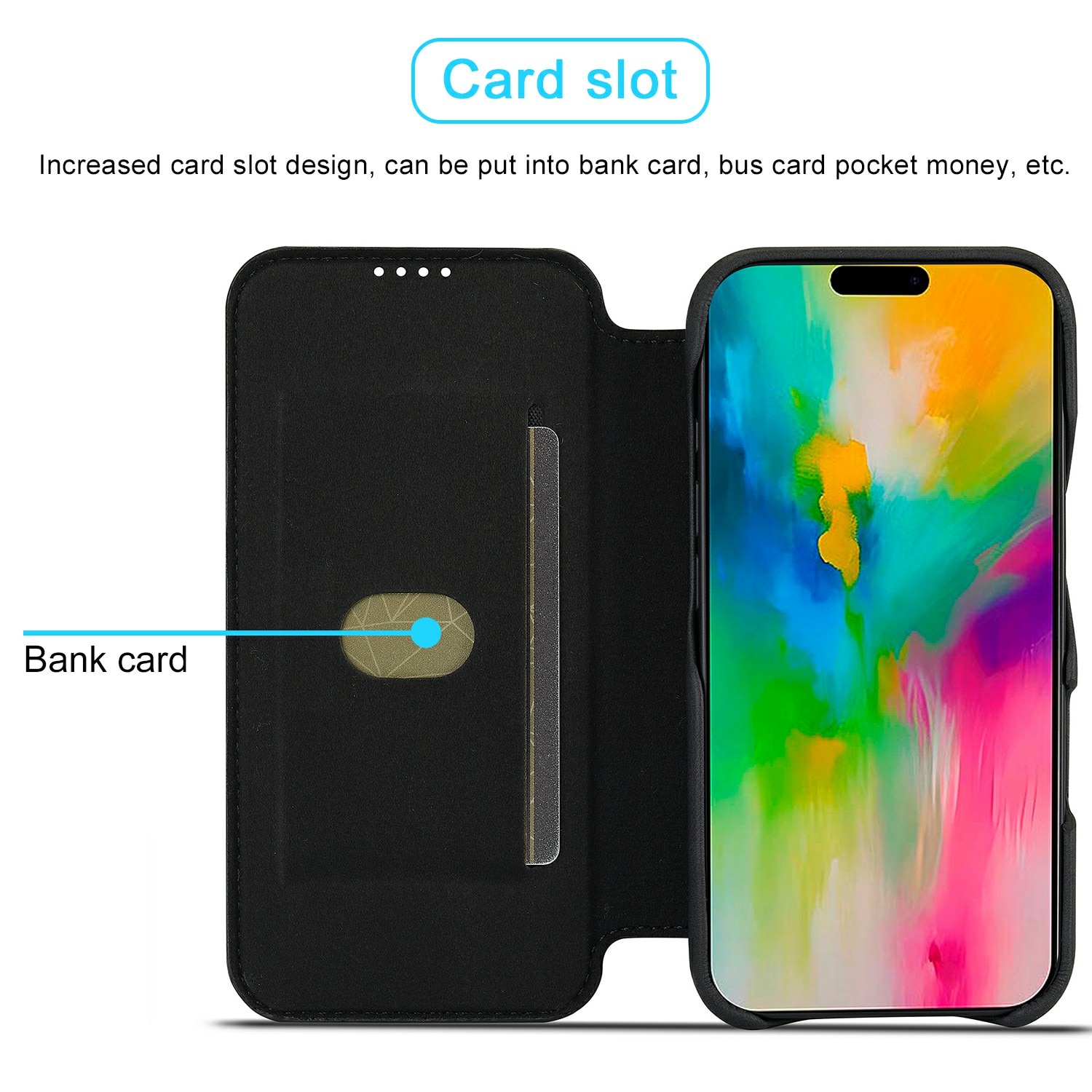 Funda delgada con solapa iPhone 17 negro