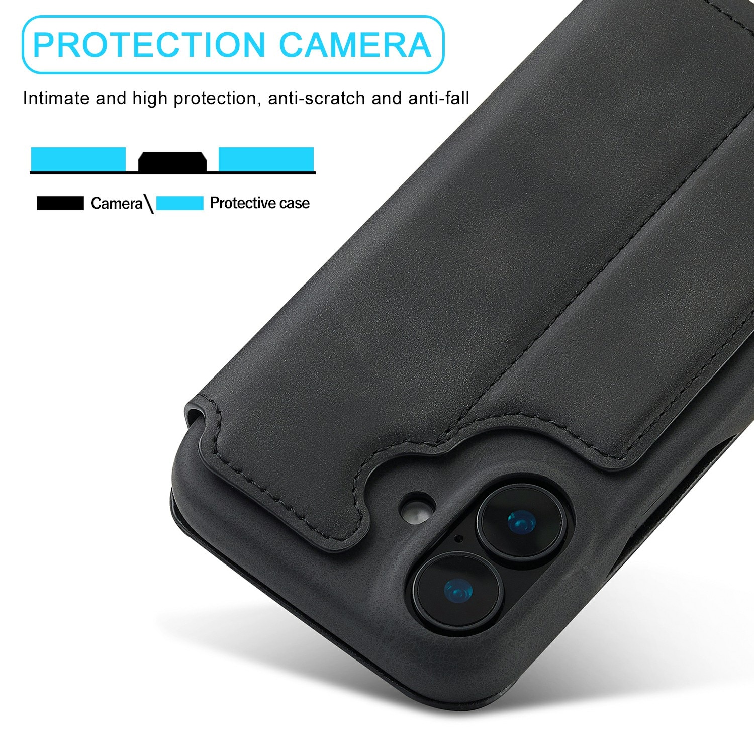 Funda delgada con solapa iPhone 17 negro