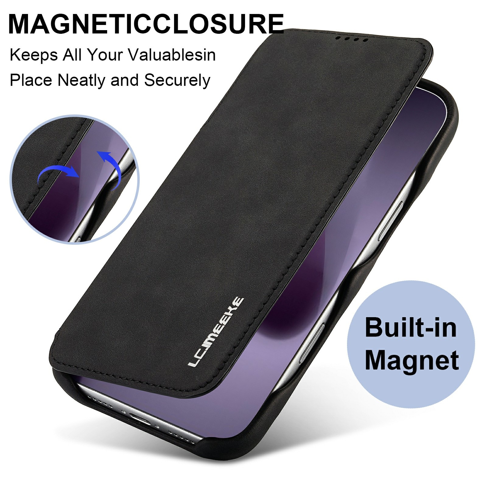 Funda delgada con solapa iPhone 17 Pro Max Negro
