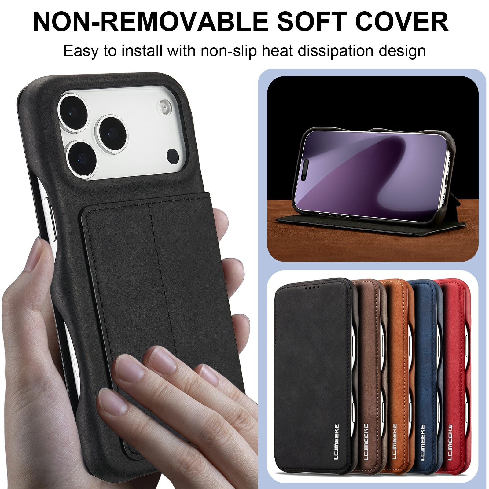 Funda delgada con solapa iPhone 17 Pro Max Negro