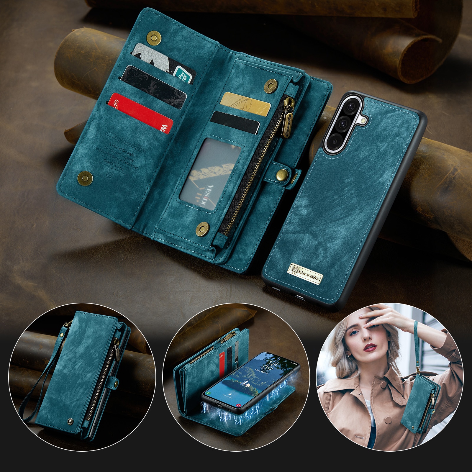 Cartera Multi-Slot Samsung Galaxy A17 Azul