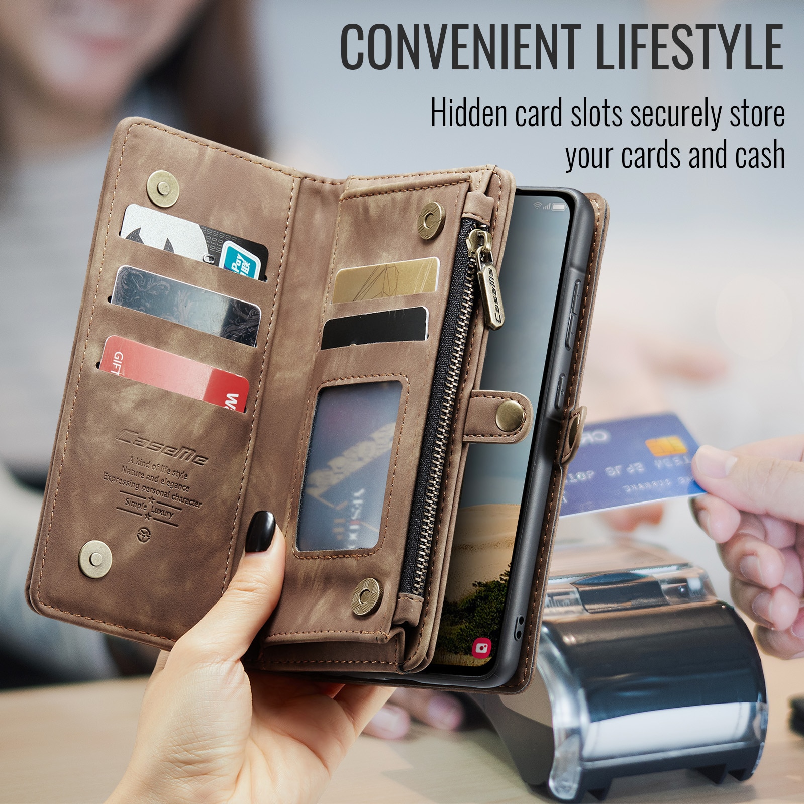 Cartera Multi-Slot Samsung Galaxy A17 Marrón