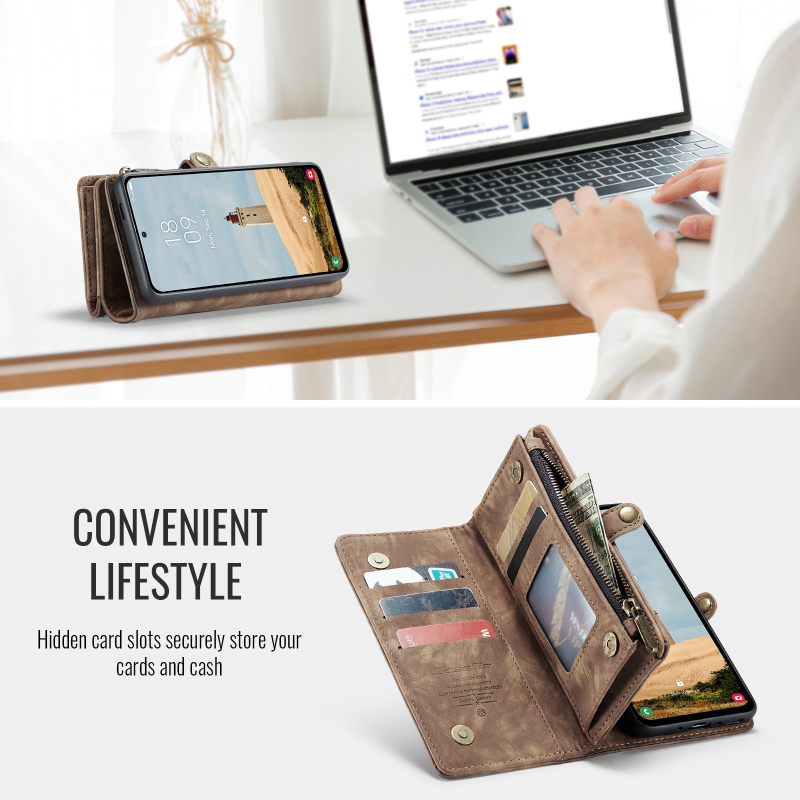 Cartera Multi-Slot Samsung Galaxy A17 Marrón
