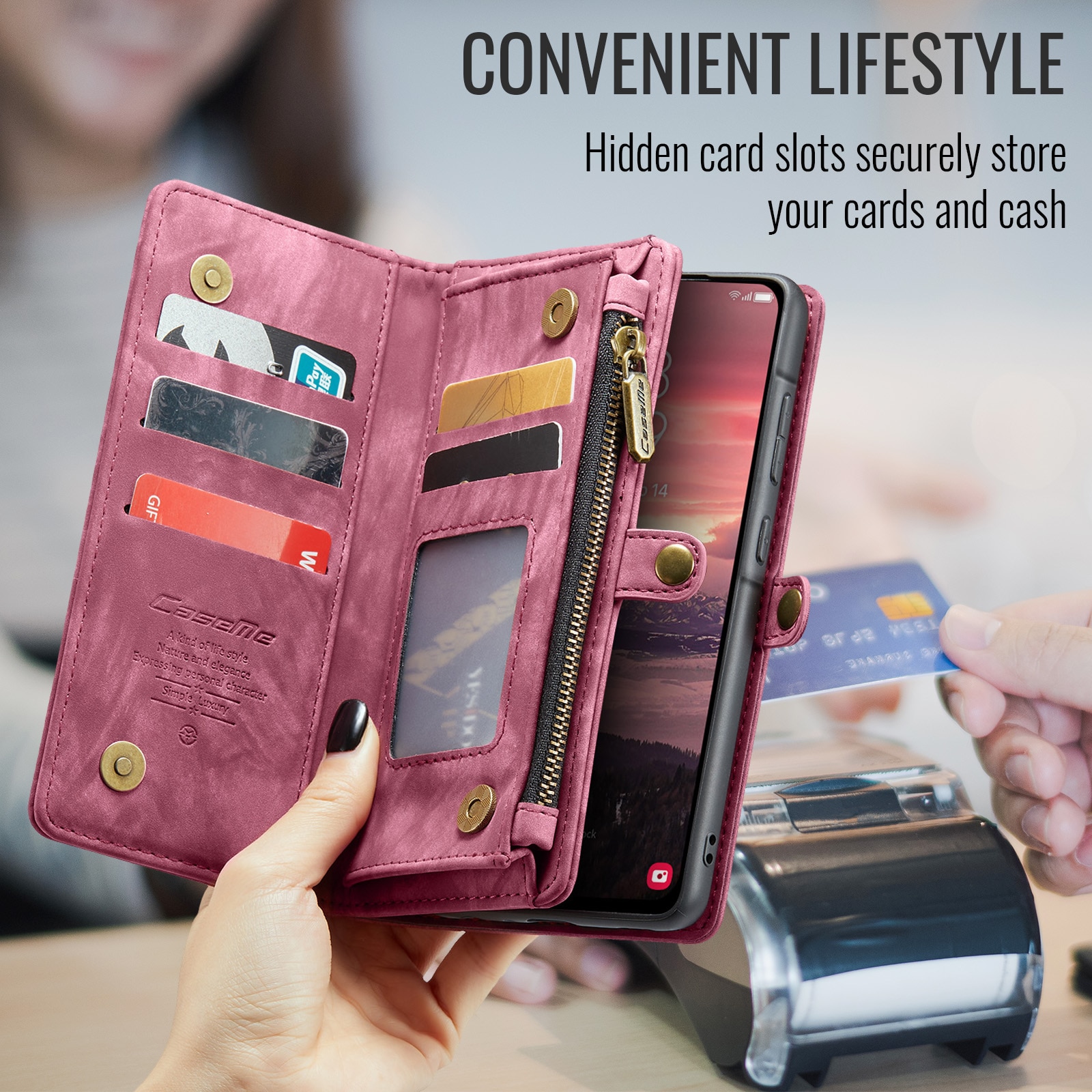 Cartera Multi-Slot Samsung Galaxy A17 Rojo