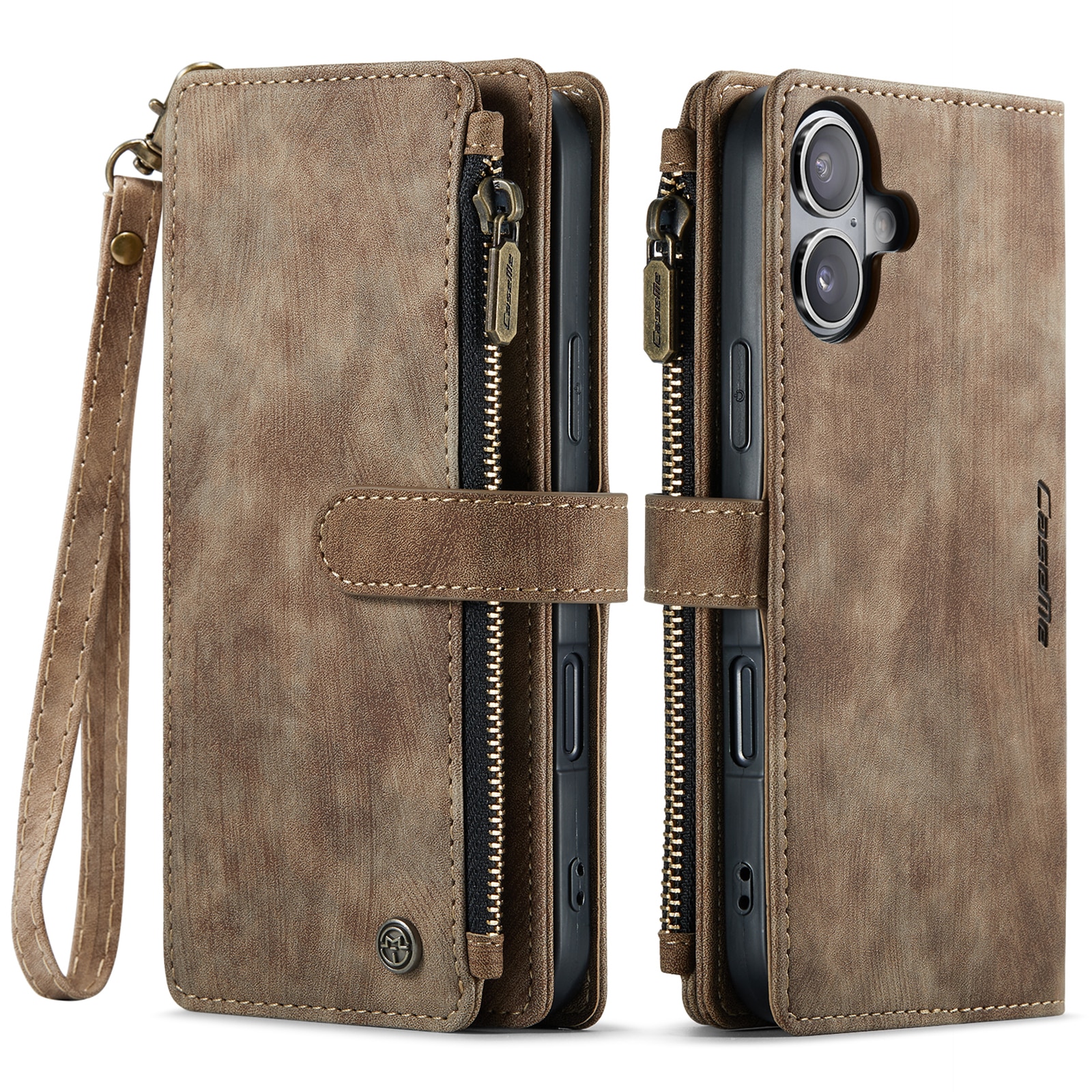 Cartera Zipper iPhone 17 Marrón