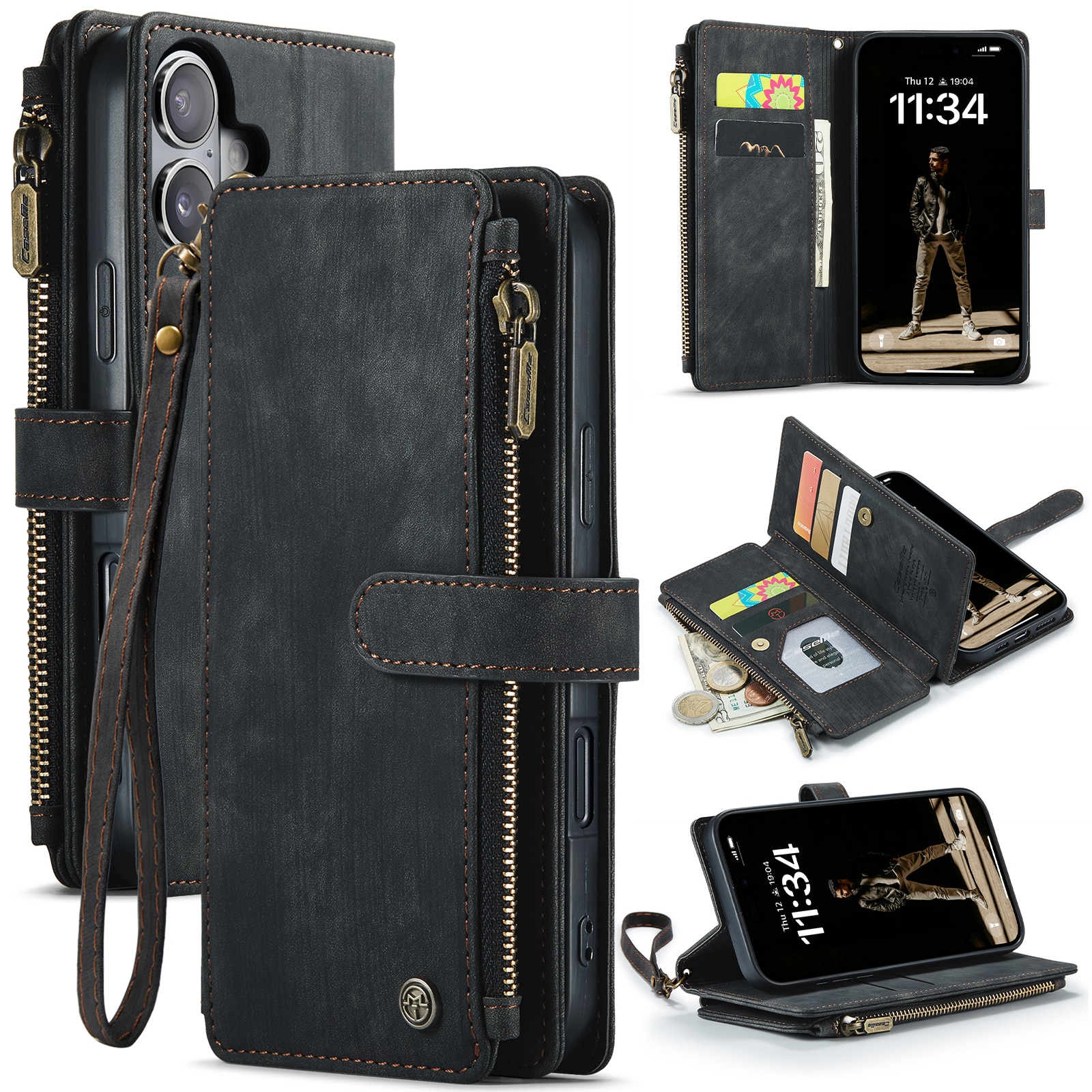 Cartera Zipper iPhone 17 Negro