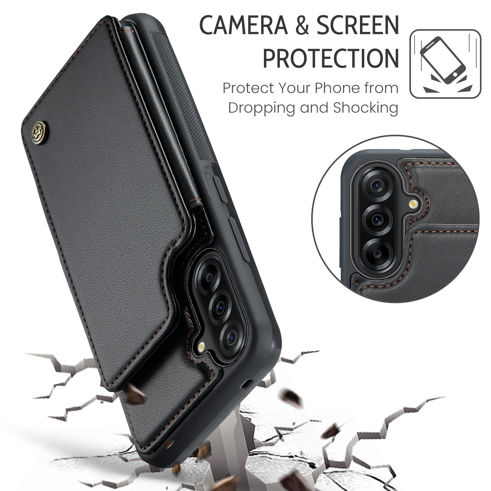 Funda con tarjetero anti-RFID Samsung Galaxy A17 negro
