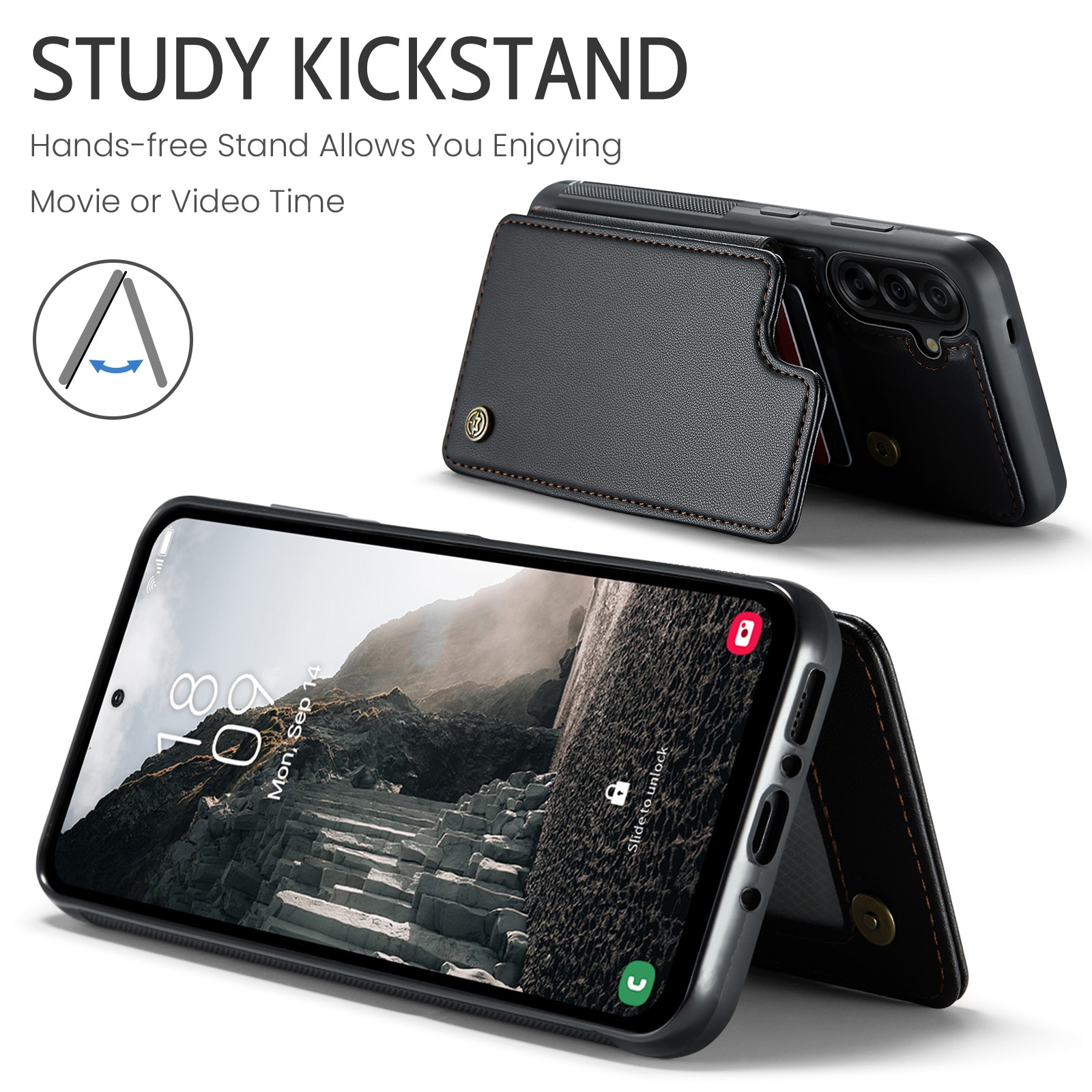 Funda con tarjetero anti-RFID Samsung Galaxy A17 negro