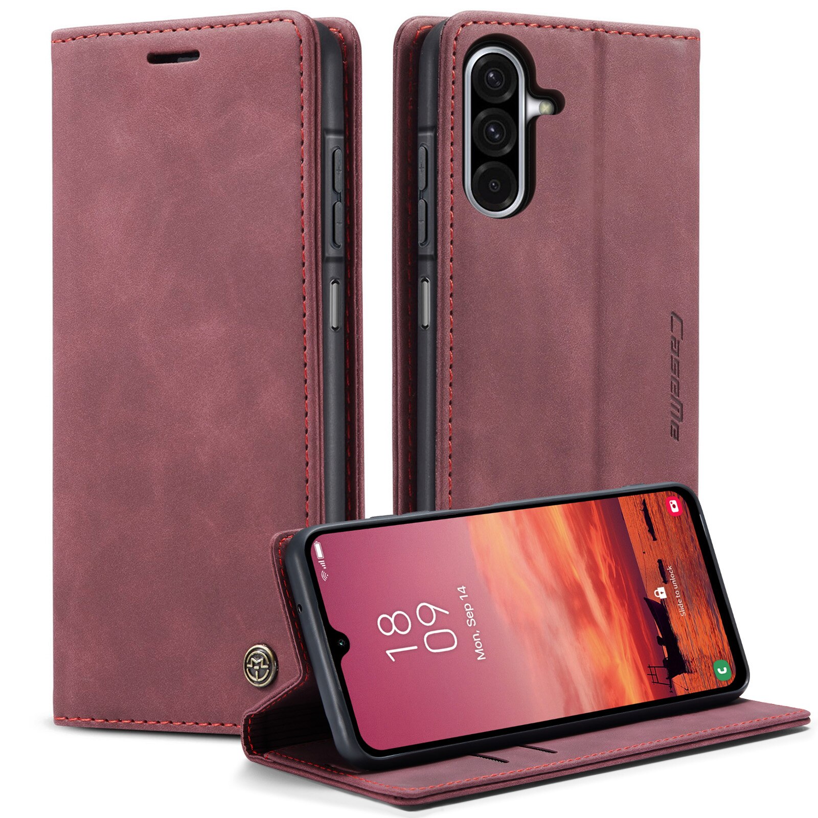Funda delgada con solapa Samsung Galaxy A17 Rojo