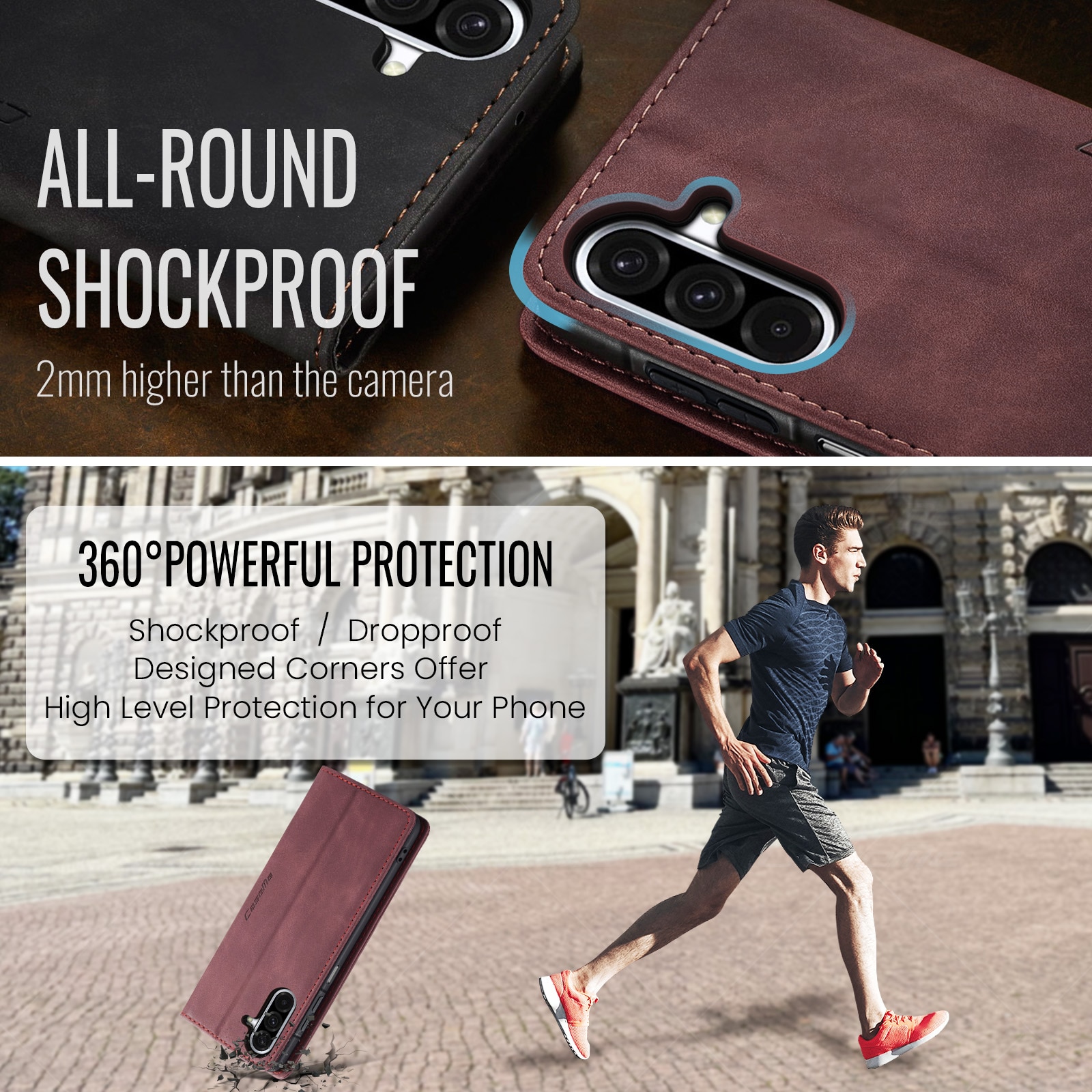 Funda delgada con solapa Samsung Galaxy A17 Rojo