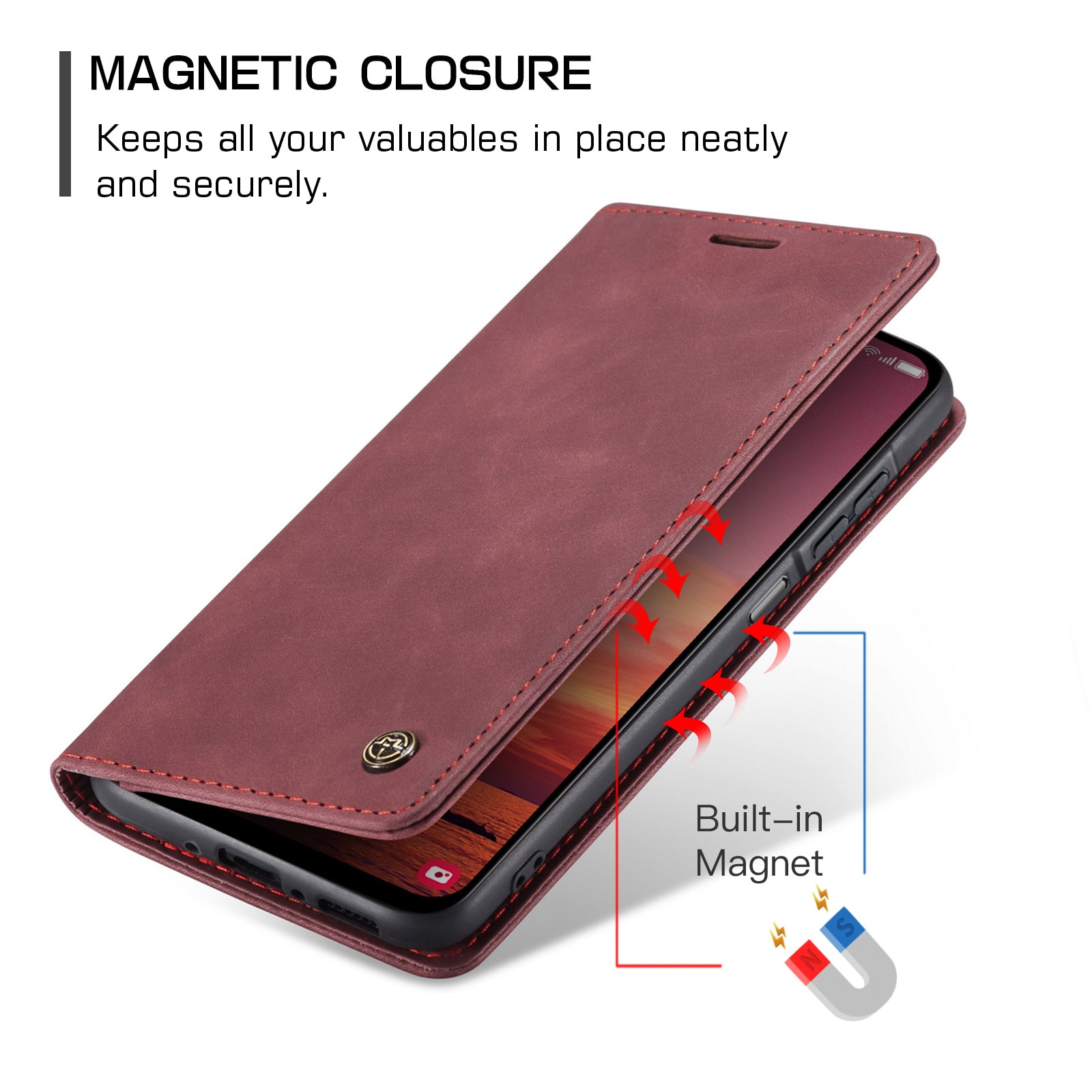 Funda delgada con solapa Samsung Galaxy A17 Rojo